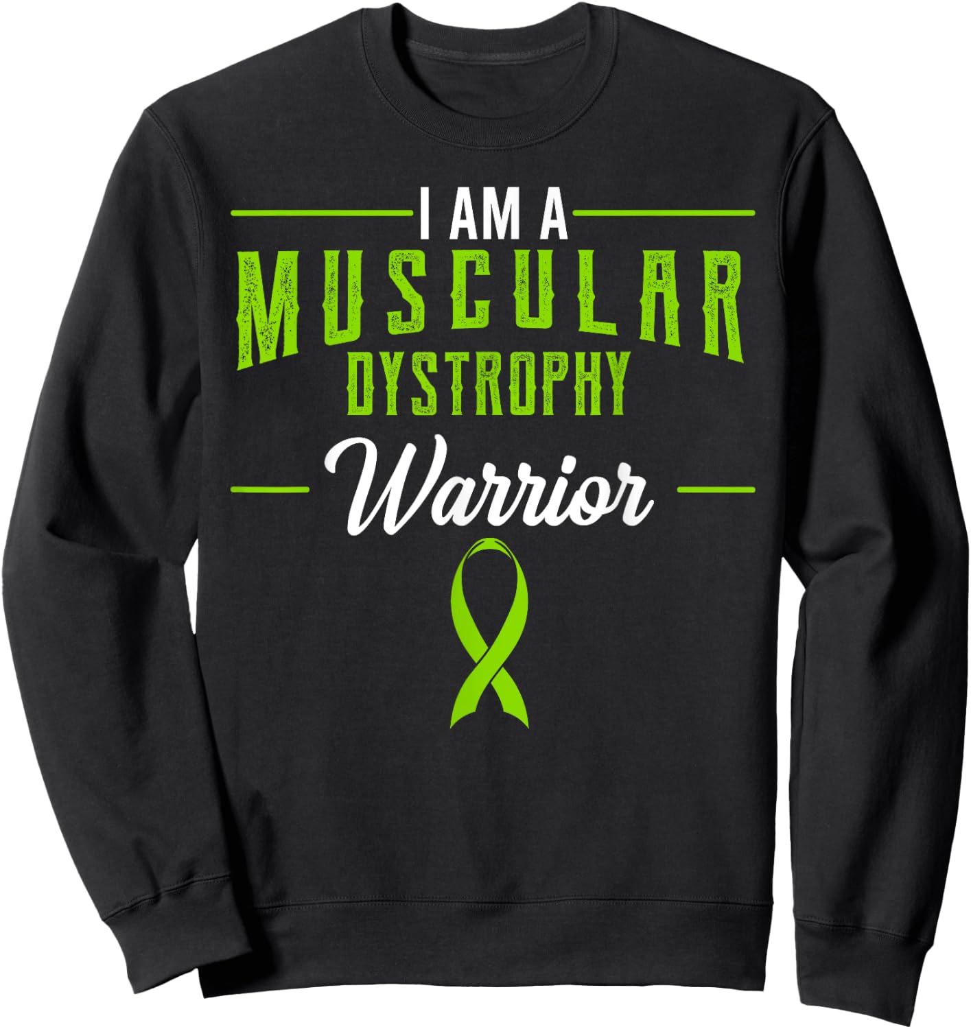 Muscular Dystrophy Awareness Ribbon Muscle Disorder Warrior Sweatshirt - Sweatshirt | Black