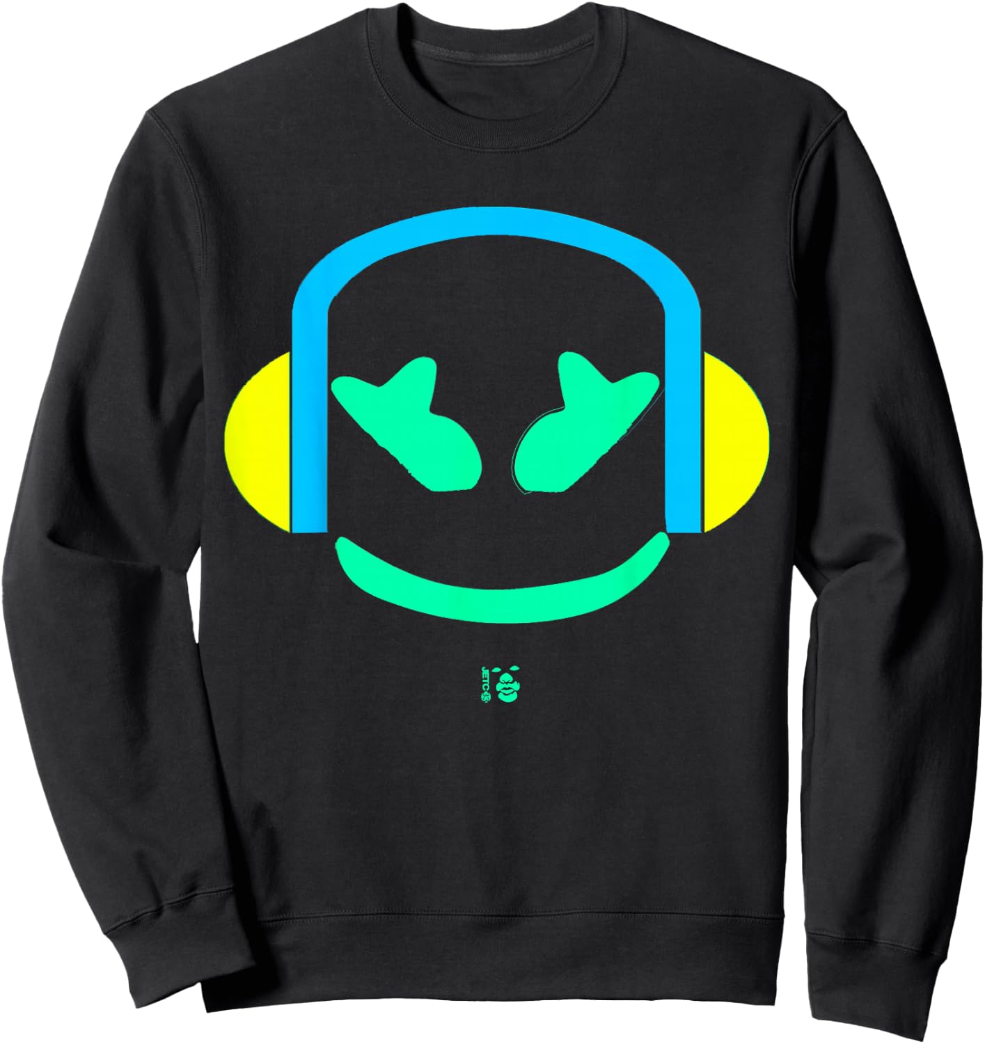 Funny DJ Mallow Face Sweatshirt - Sweatshirt | Black