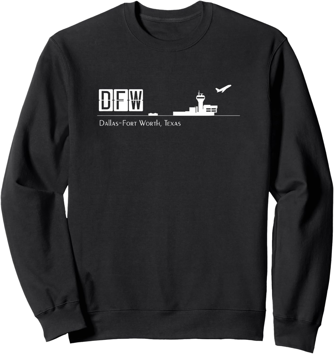 DFW Airport Code for Dallas Fort Worth Texas Sweatshirt - Sweatshirt | Black