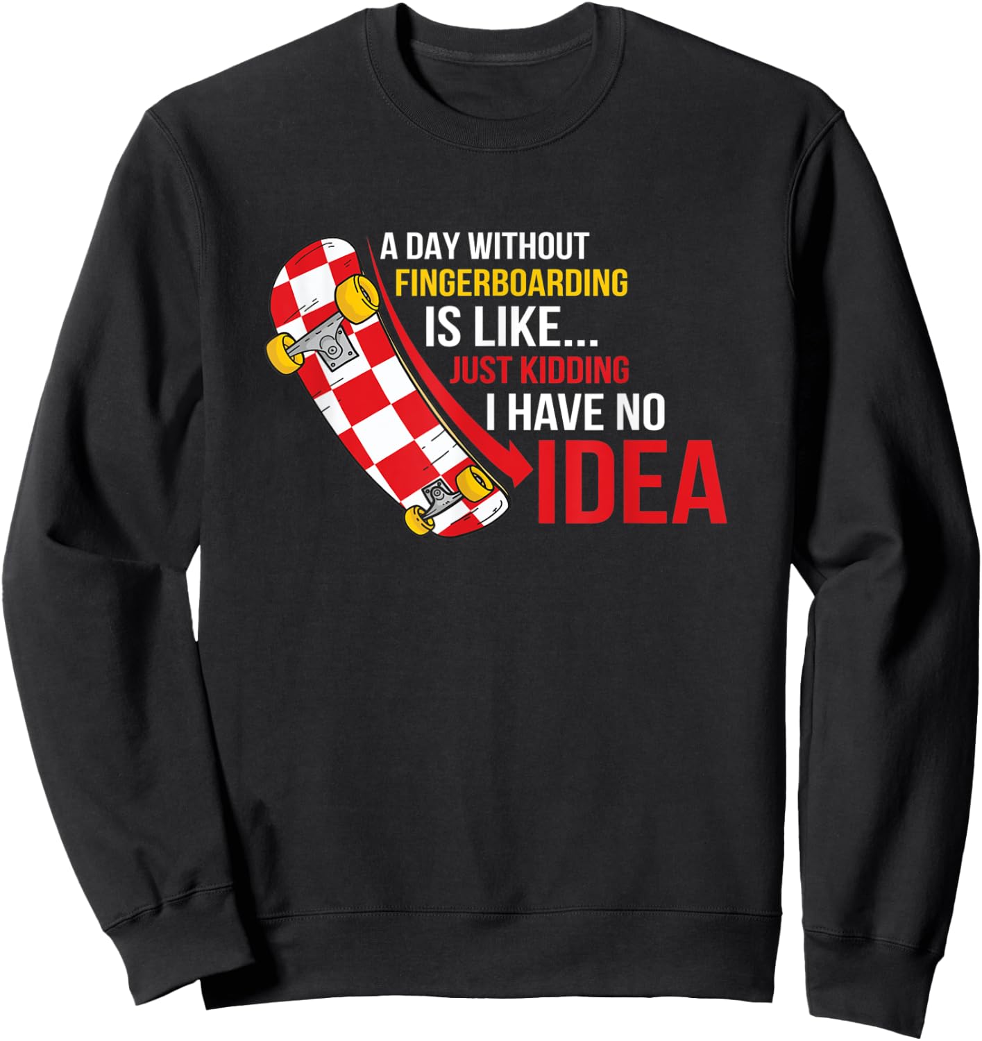 Fingerboard Tricks Skateboard Fingerboarding Ramps Park Sweatshirt - Sweatshirt | Black