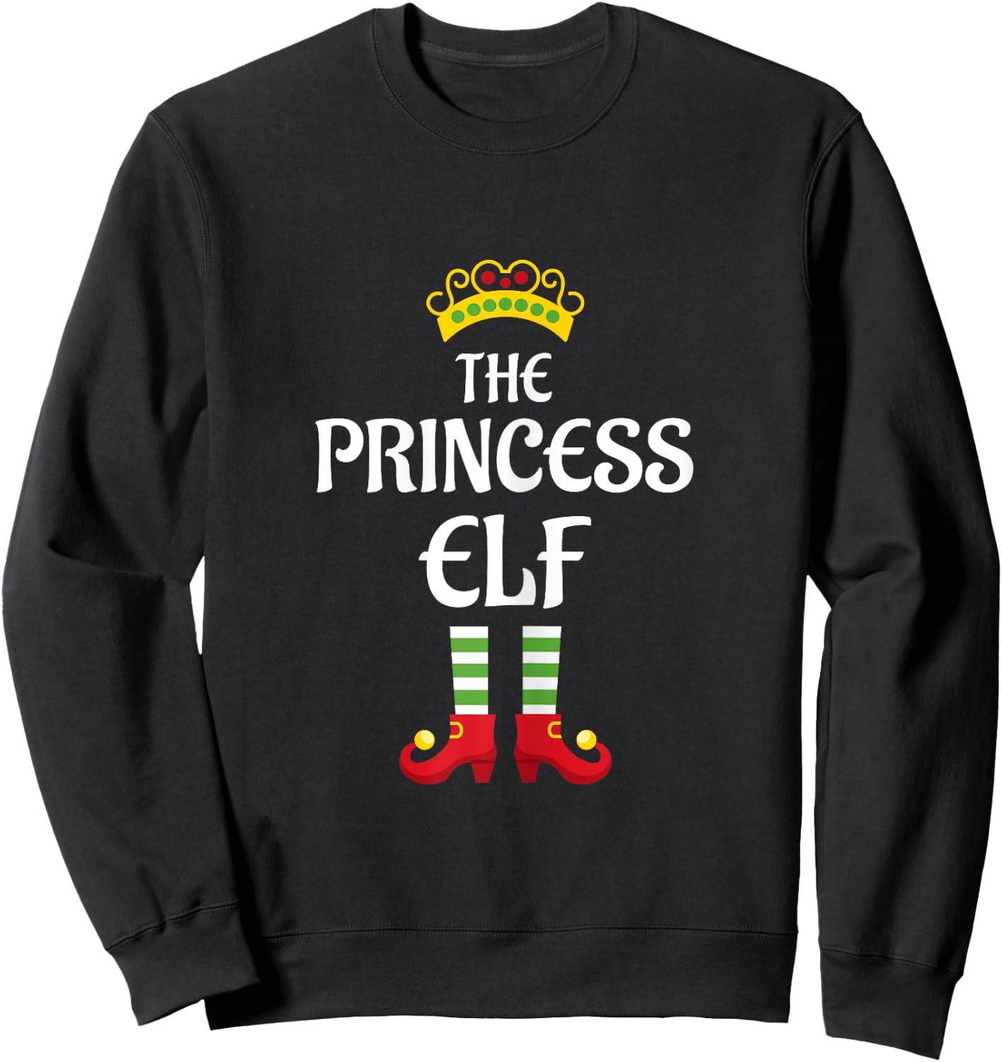 Princess Elf Family Matching Group Christmas Sweatshirt - Sweatshirt | Black