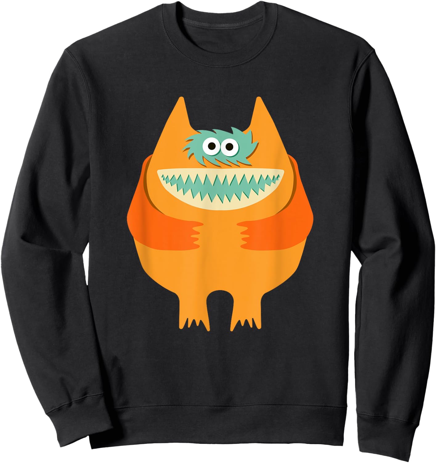 Vintage Nauga Stuffed Animal Cute Monster Throwback Sweatshirt - Sweatshirt | Black