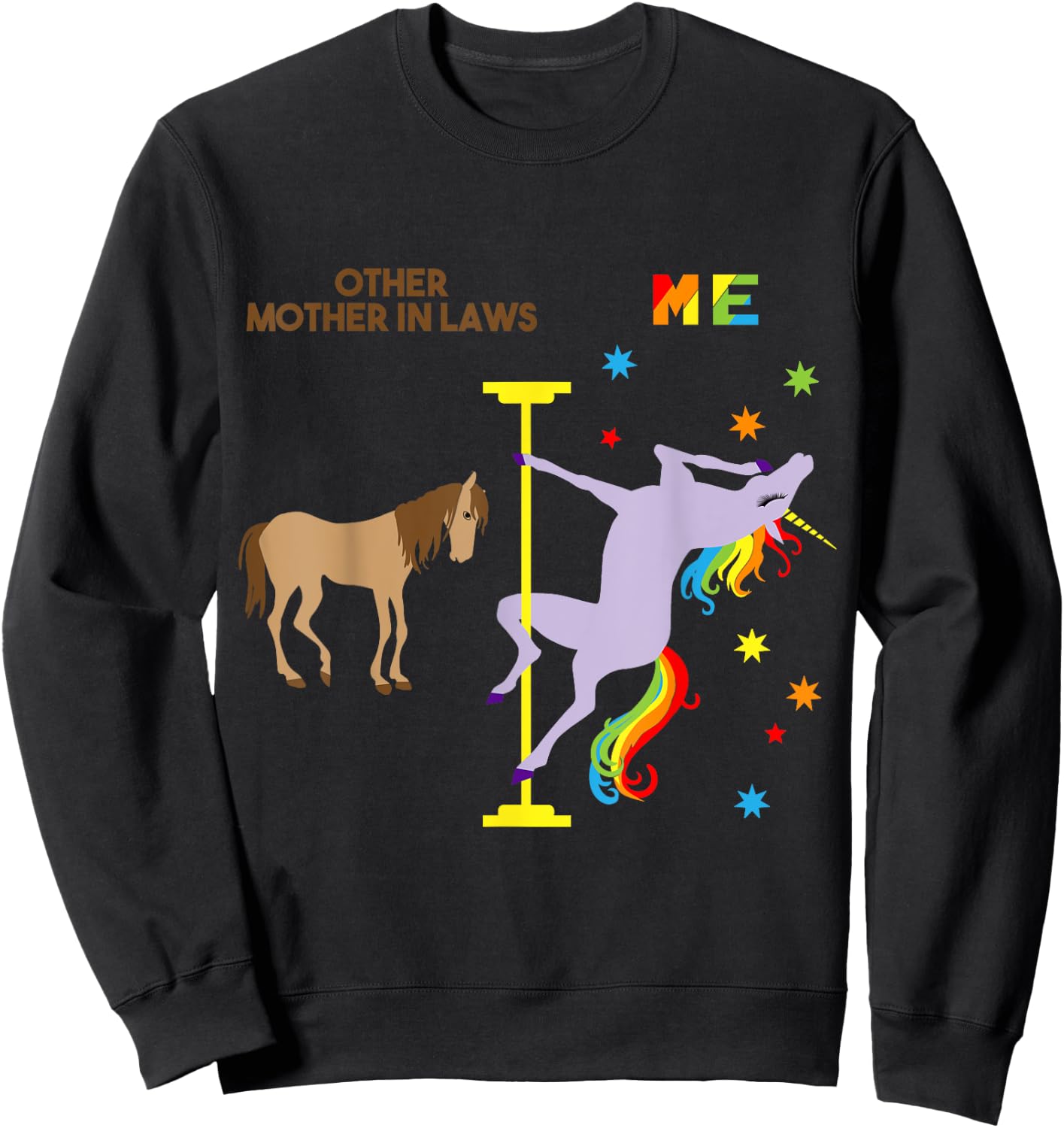 Mother in Law Unicorn Shirt Funny Rainbow Gifts for Mom Sweatshirt - Sweatshirt | Black