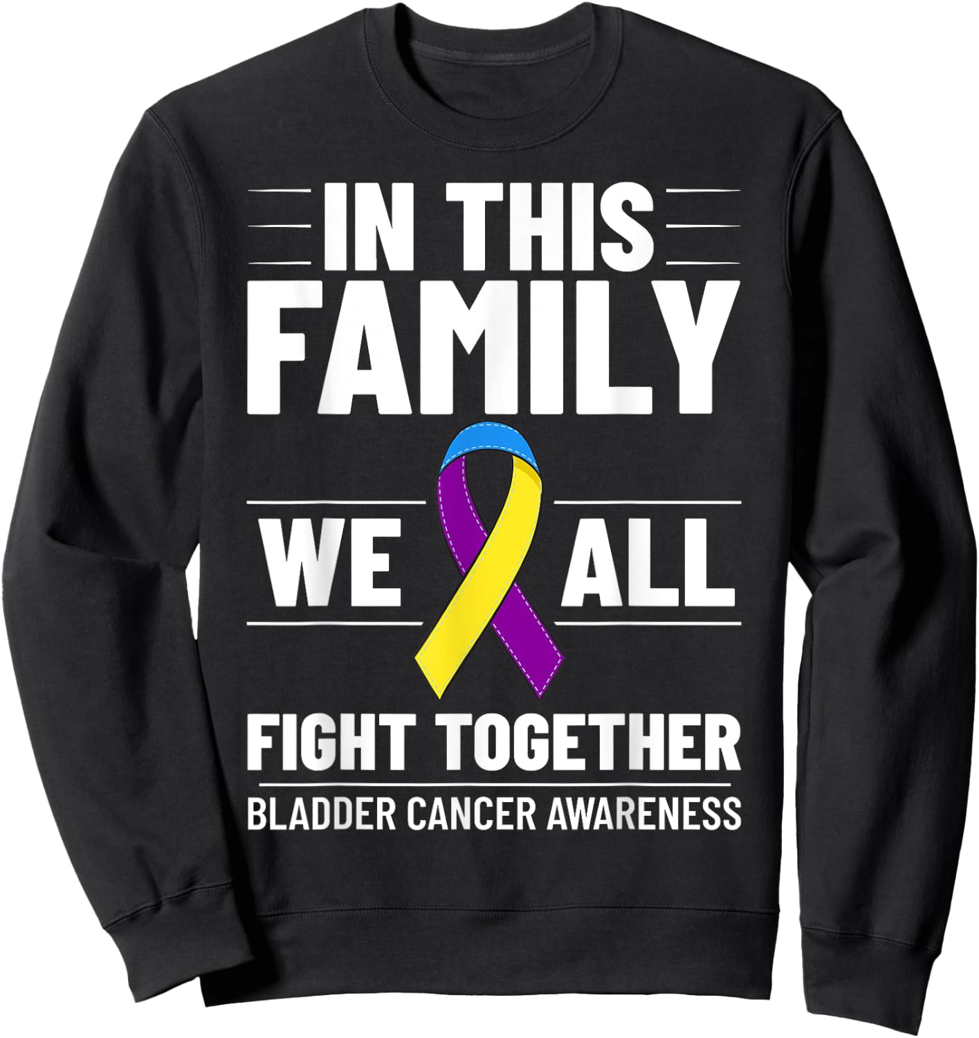 Bladder Cancer Ribbon Awareness Chemo Survivor Sweatshirt - Sweatshirt | Black