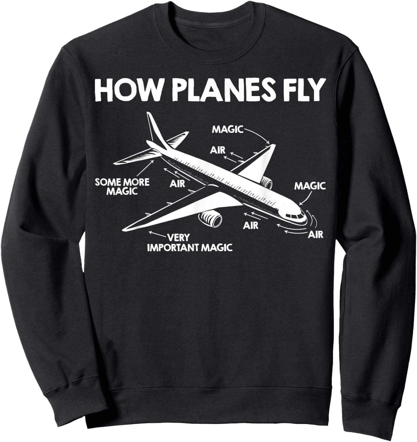 Aircraft Pilot Aerospace Engineer How Planes Fly Engineering Sweatshirt - Sweatshirt | Black