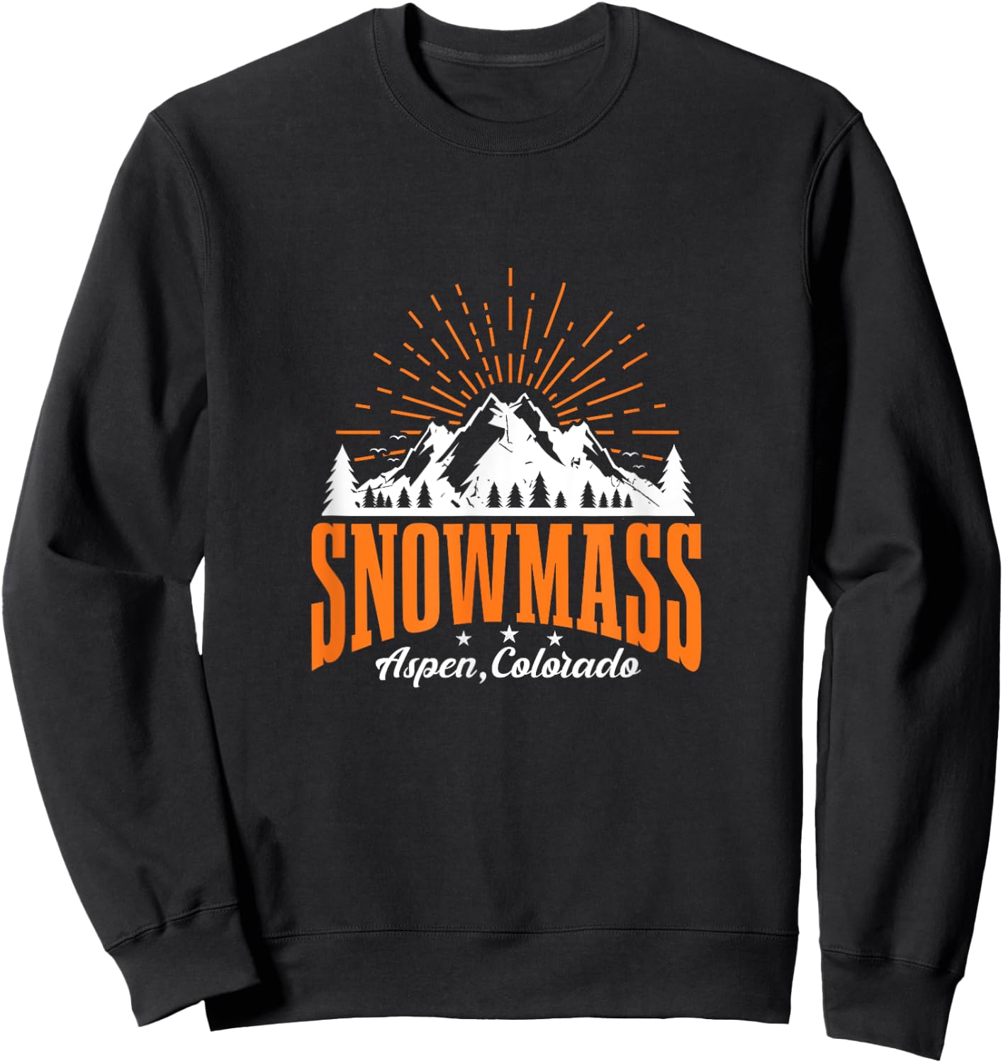 Snowmass Aspen Colorado Ski Mountain Skiing Snowboarding Sweatshirt - Sweatshirt | Black