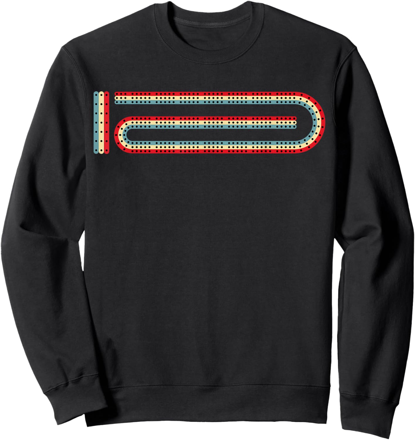 Cribbage Board 3 Track Cribbage Sweatshirt - Sweatshirt | Black