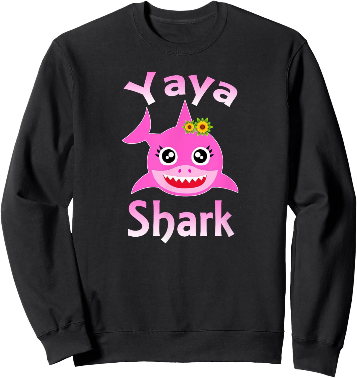 Yaya Shark Greek Grandma Funny Shark Sweatshirt - Sweatshirt | Black