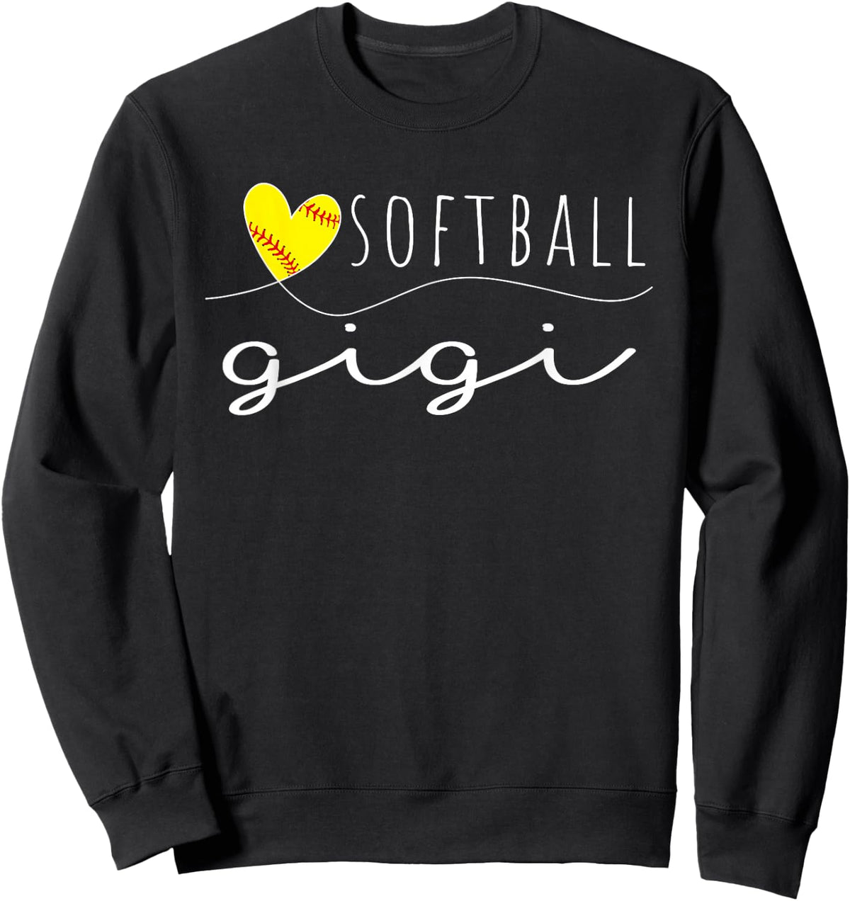 Softball Gigi Softball Heart Family Matching Sweatshirt - Sweatshirt | Black
