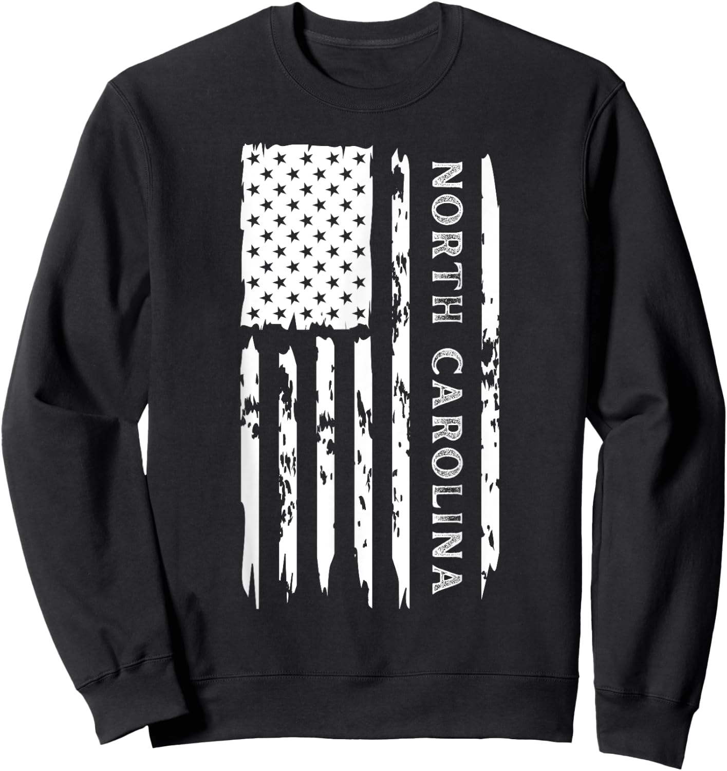 I Love North Carolina NC State City American Flag 4th July Sweatshirt - Sweatshirt | Black