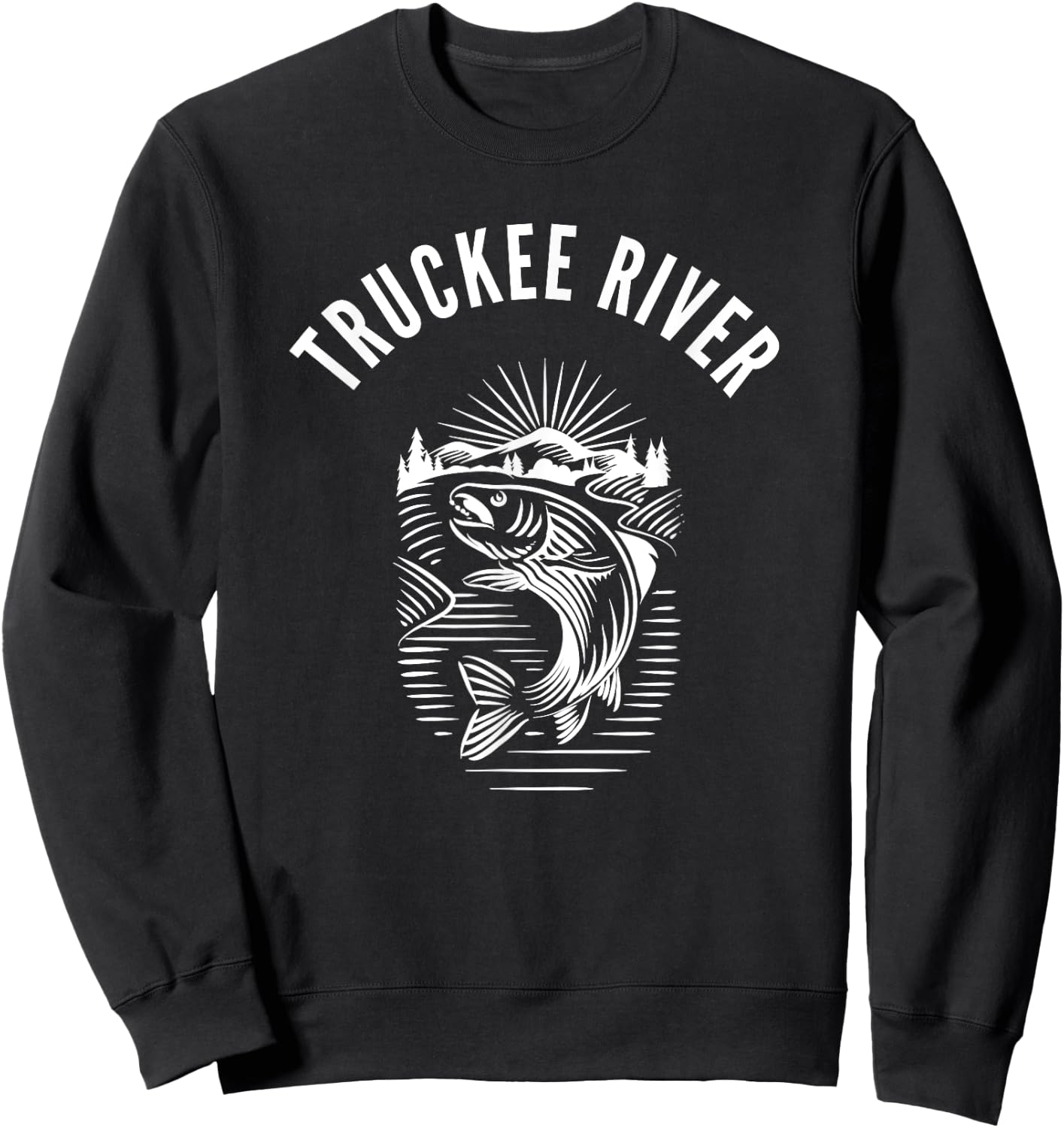 Truckee River California fishing fly fishing retro Sweatshirt - Sweatshirt | Black