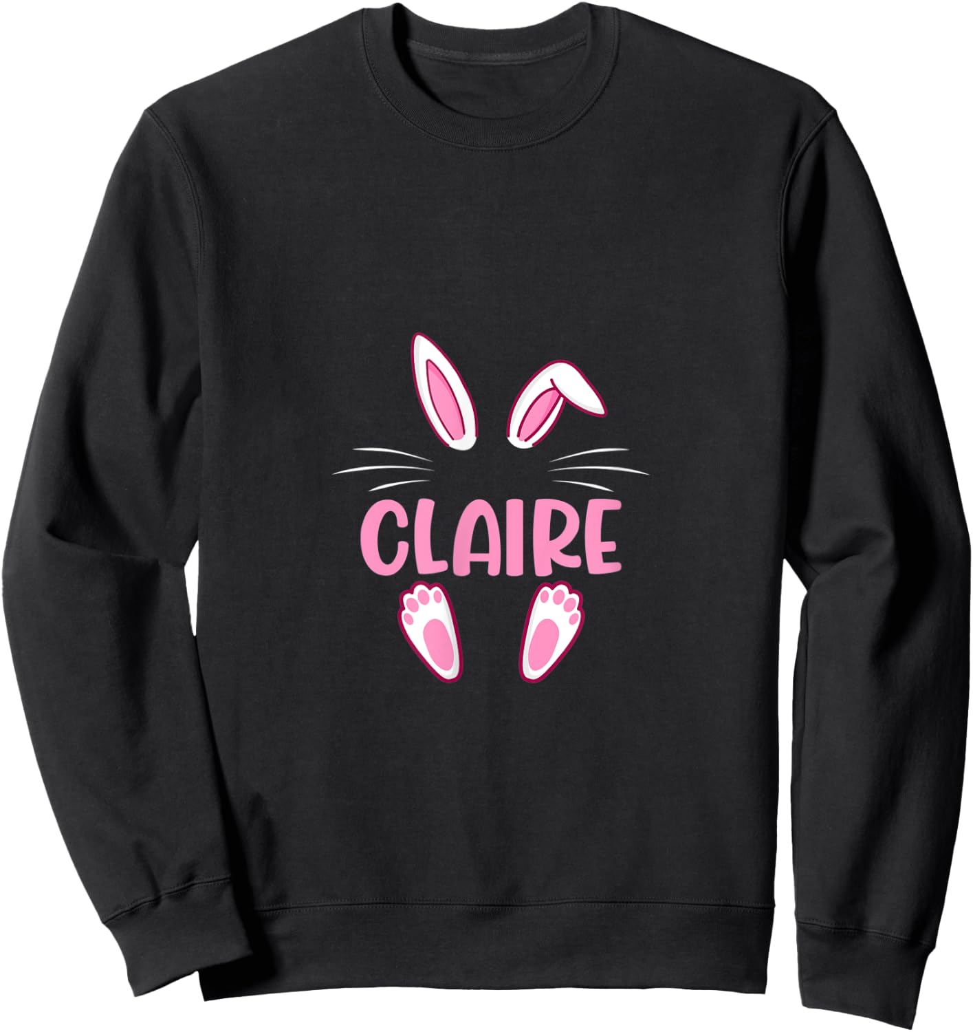 CLAIRE Easter Bunny Funny Novelty Custom Name Sweatshirt - Sweatshirt | Black