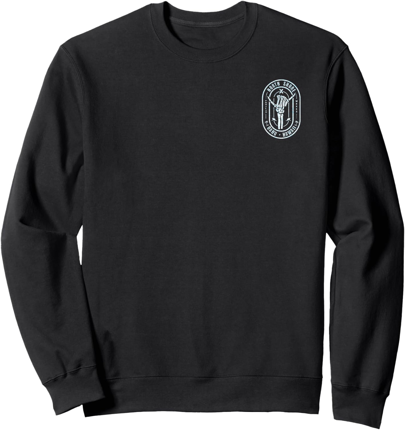 Left Chest & Back print - Shaka Oahu Hawaii Sweatshirt - Sweatshirt | Black
