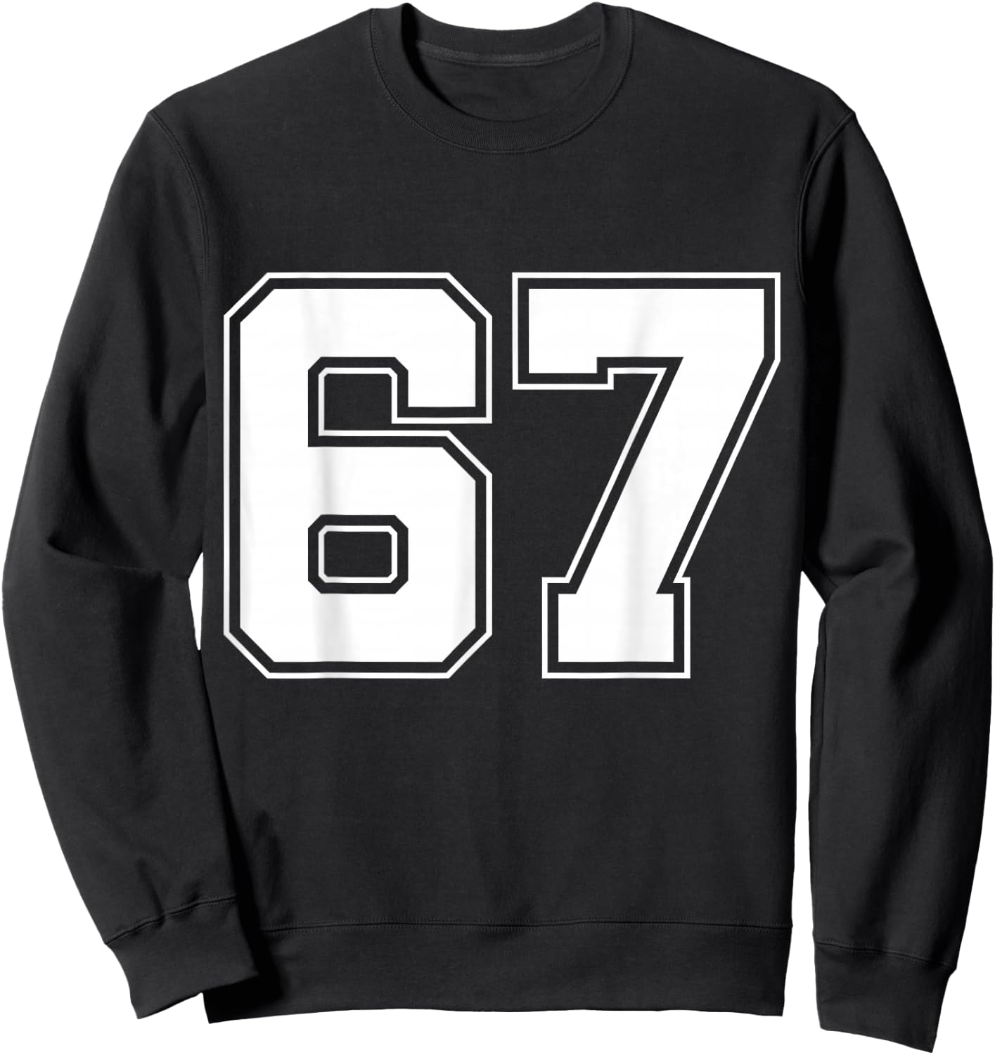 Number 67 Big Bold Capital Varsity Alphabet Monogram Sweatshirt - Sweatshirt | Black