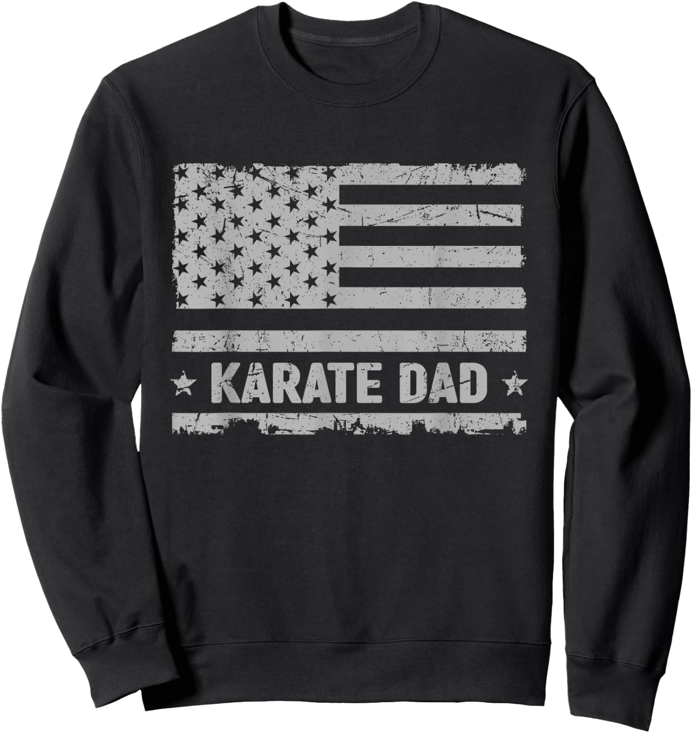 Karate Dad America US Flag Patriot - Vintage Gift Sweatshirt - Sweatshirt | Black
