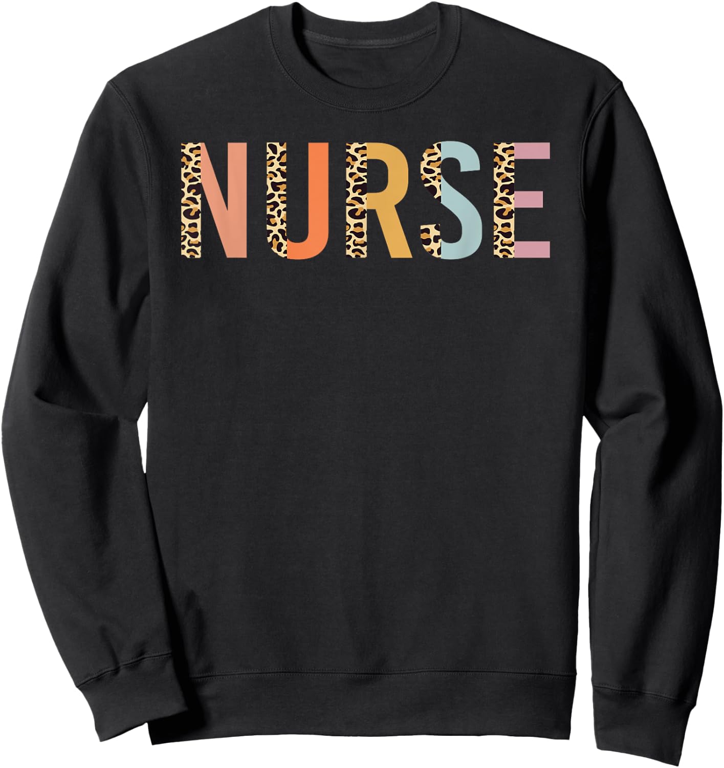 Nurse Leopard Print Nursing School Women Cute Sweatshirt - Sweatshirt | Black