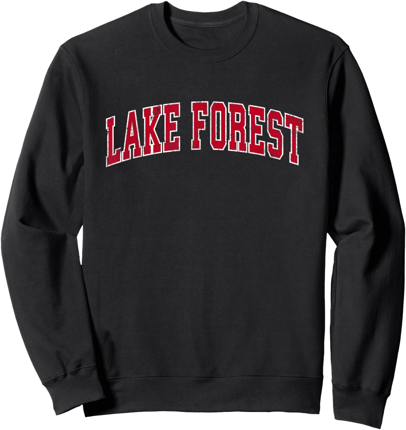 Lake Forest Illinois IL Vintage Sports Design Red Design Sweatshirt - Sweatshirt | Black
