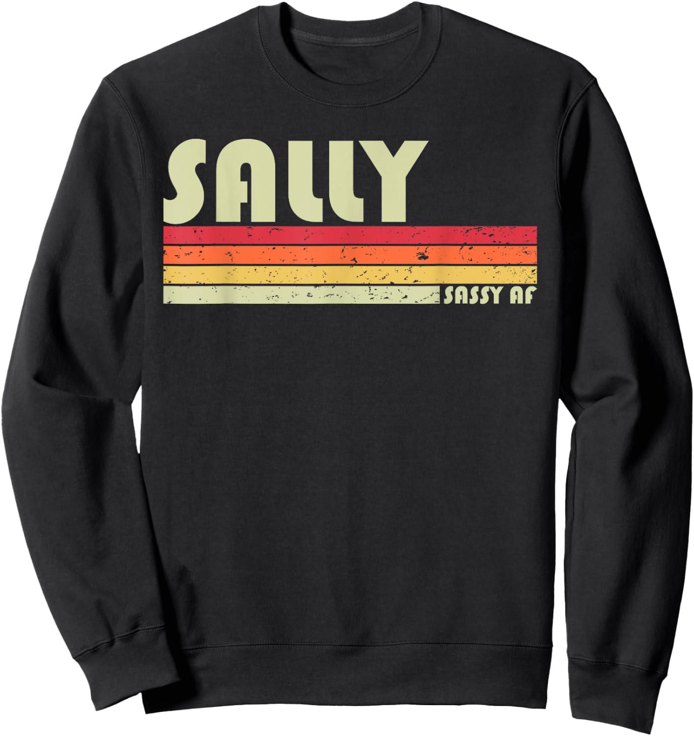 SALLY Gift Name Personalized Retro Vintage 80s 90s Birthday Sweatshirt - Sweatshirt | Black