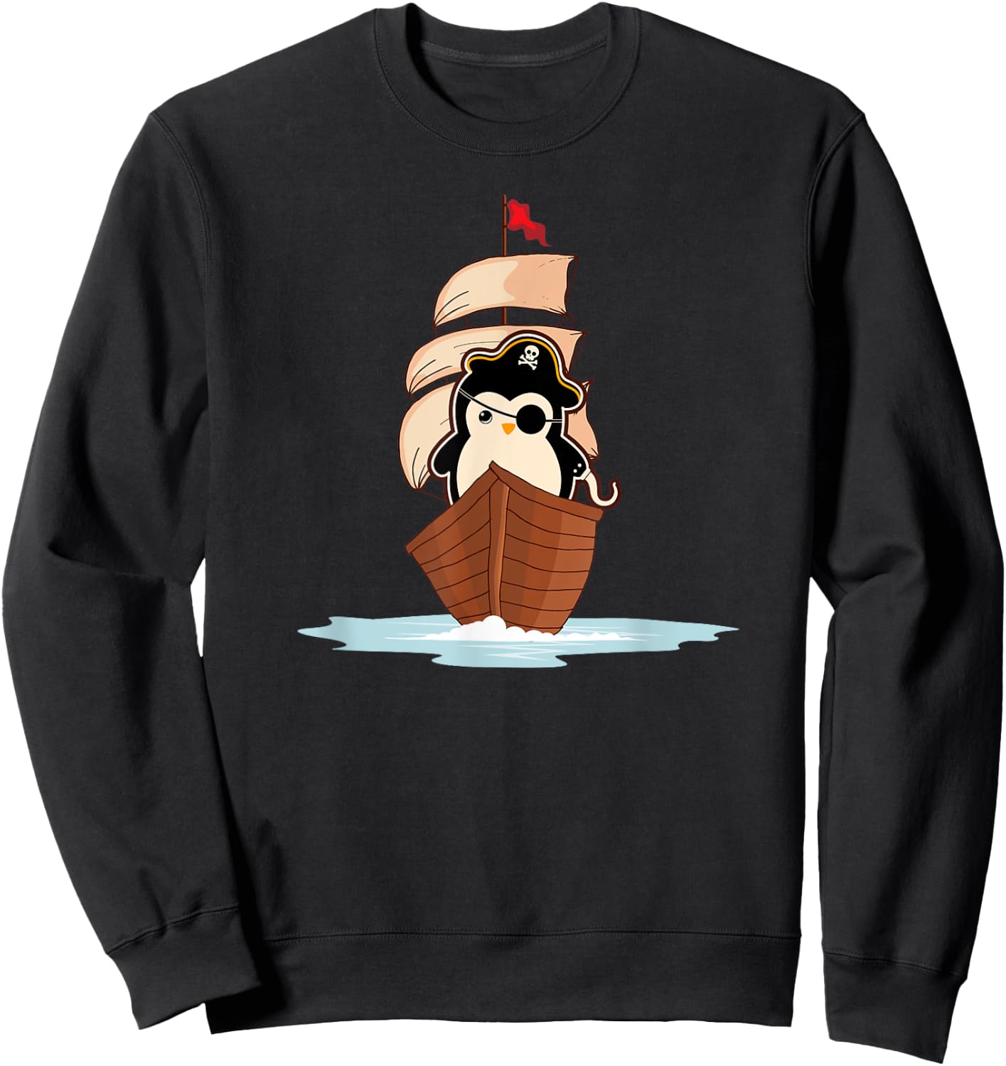 Pirate Penguin Whisperer Aquatic Bird Antarctica Animal Sweatshirt - Sweatshirt | Black