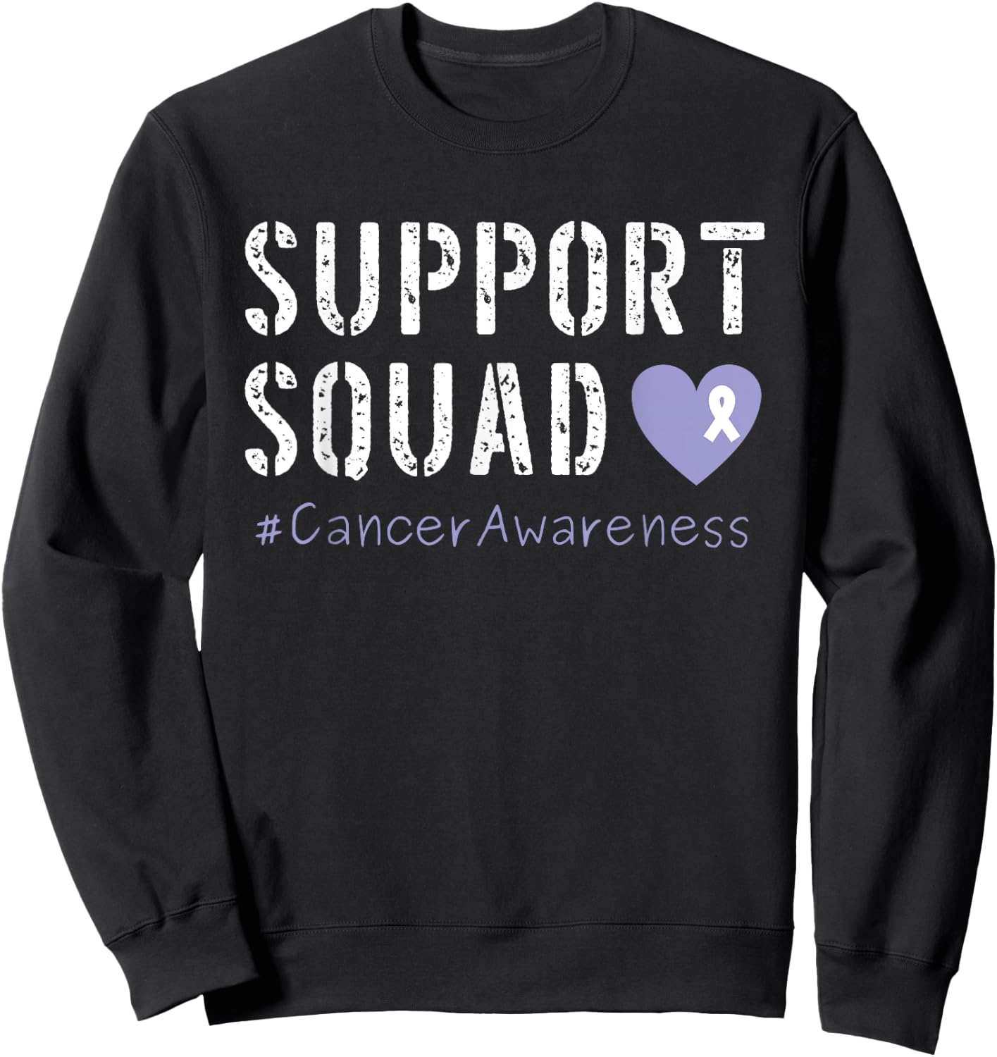 Lavender Ribbon Men Women Kids Boys Girls Cancer Awareness Sweatshirt - Sweatshirt | Black