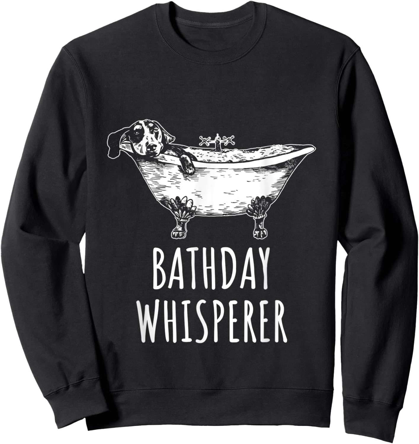 Bathday Whisperer Funny Dog Grooming Dog Bathtub Dog Owner Sweatshirt - Sweatshirt | Black