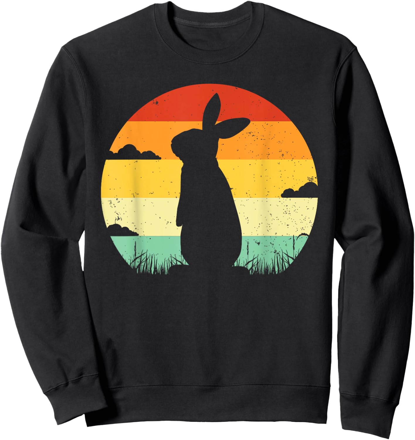 Rabbit Retro Vintage 80s Style Bunny Lover Sweatshirt - Sweatshirt | Black