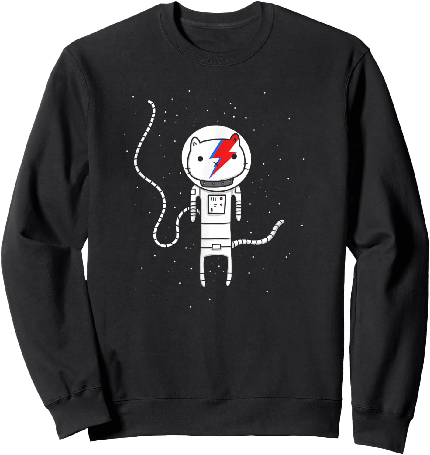 Major Tom Cat | Astronaut Kitty Women Kids Sweatshirt - Sweatshirt | Black