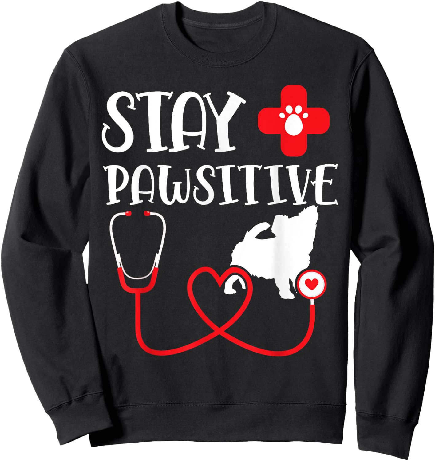 Stay Pawsitive Stay Pawsitive Vet Sweatshirt - Sweatshirt | Black
