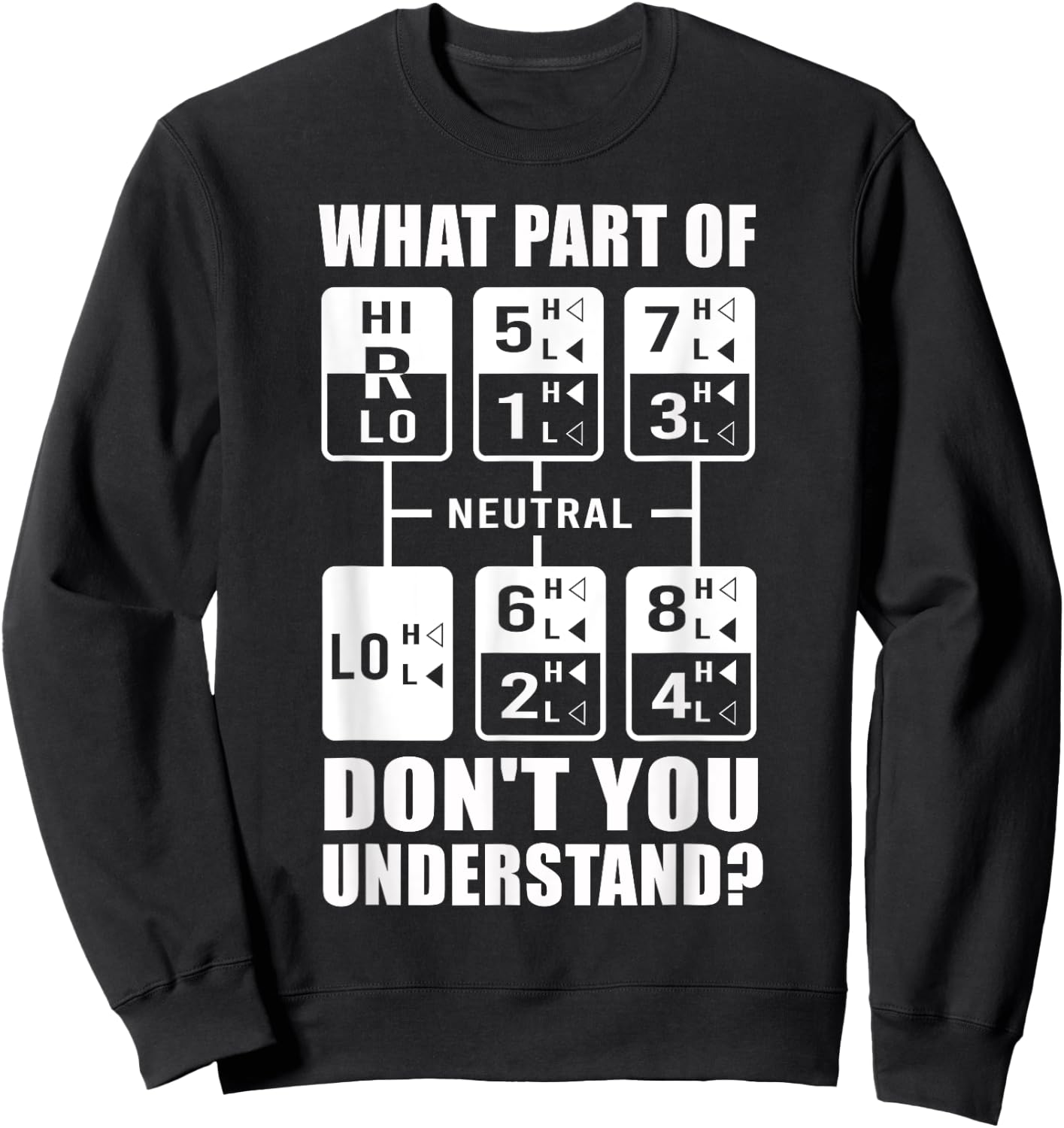 Funny Truck Driver Women Truck Manual Transmission Sweatshirt - Sweatshirt | Black