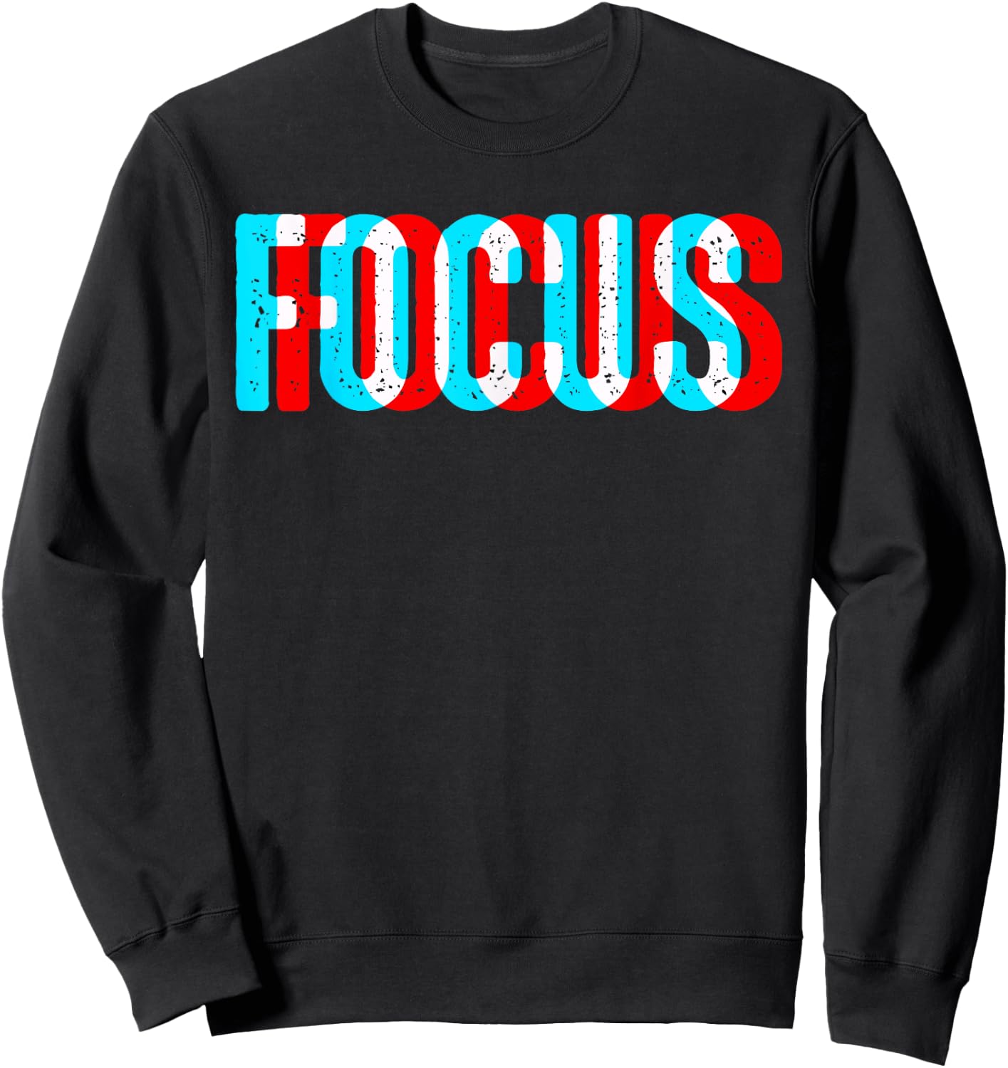 Focus - Optical Illusion Trippy Motivational Sweatshirt - Sweatshirt | Black