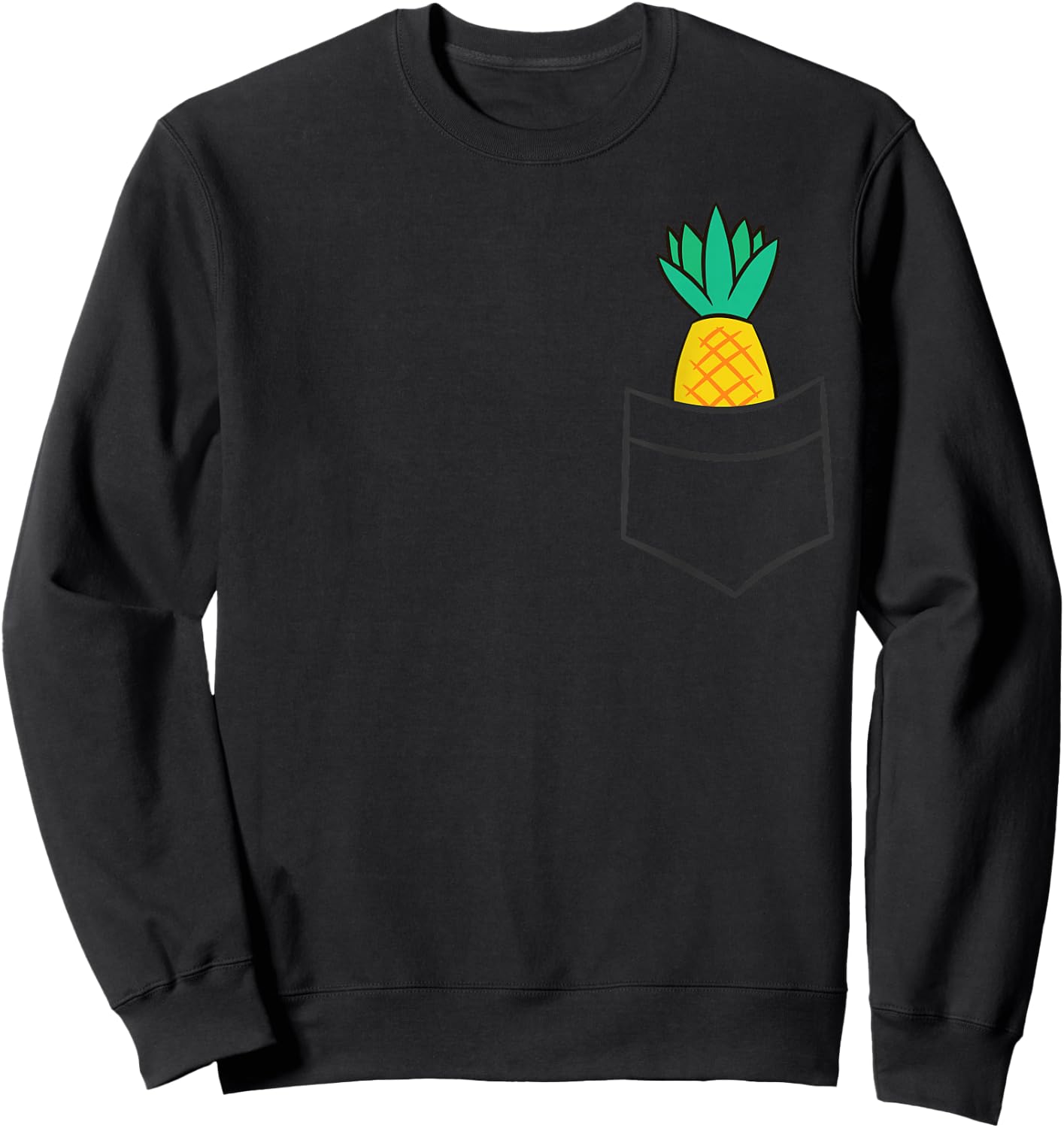 Pineapple Cute Pineapple In a Pocket Sweatshirt - Sweatshirt | Black
