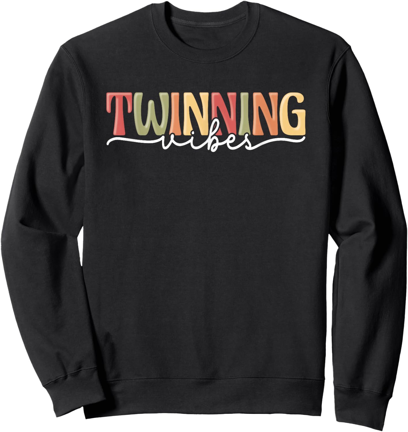 Funny Twin Matching Twins Day Best Friend Bestie Twinning Sweatshirt - Sweatshirt | Black