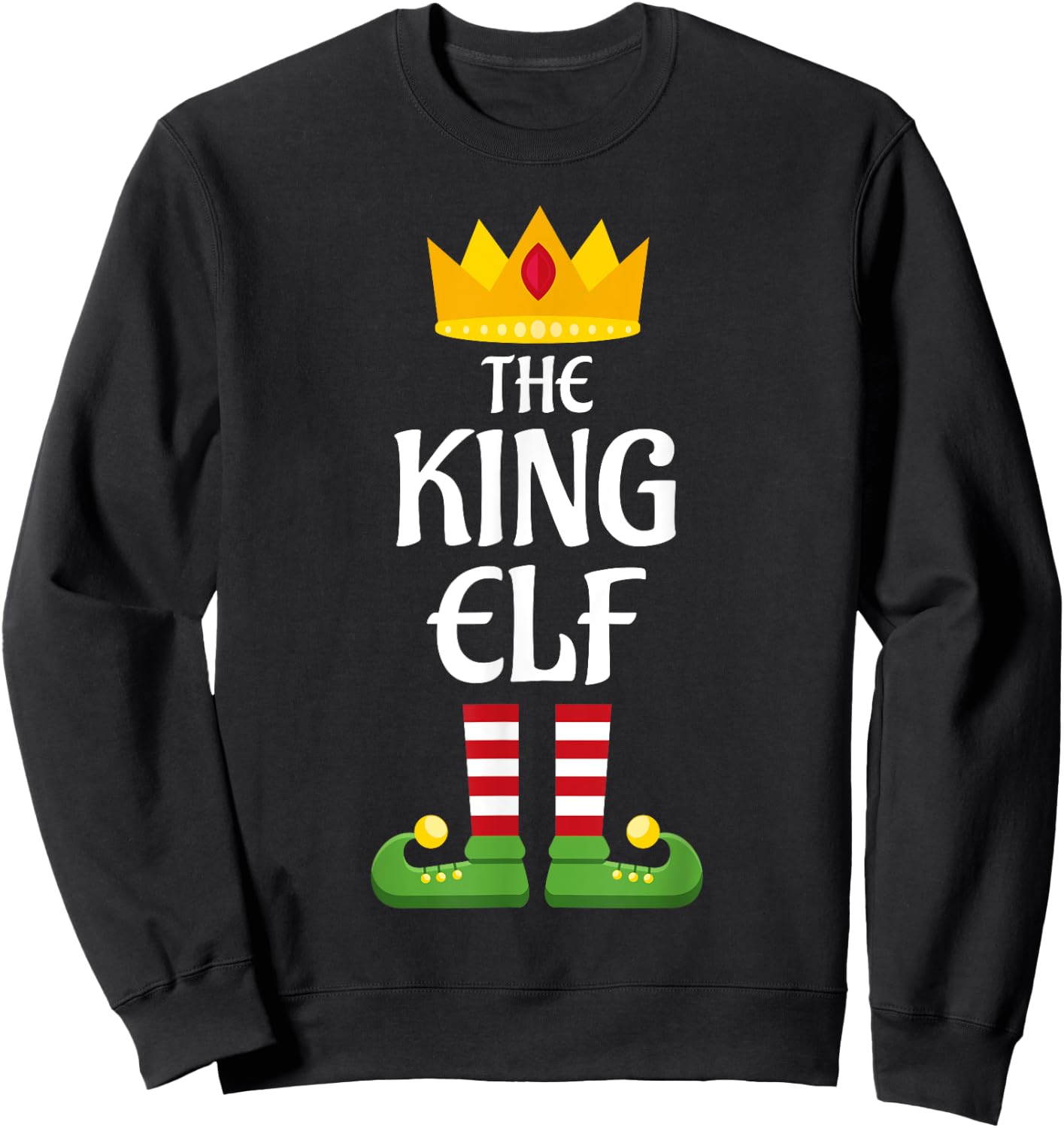King Elf Family Matching Group Christmas Dad Sweatshirt - Sweatshirt | Black