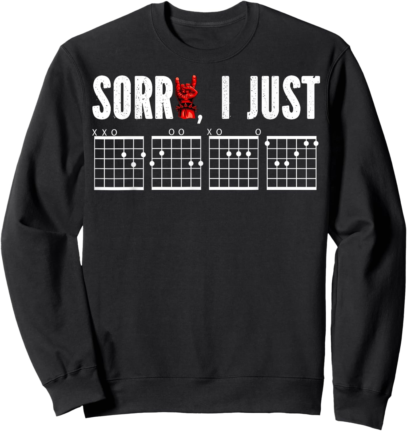 Sorry I Just DGAF Chords Hidden Message Funny Guitar Player Sweatshirt - Sweatshirt | Black