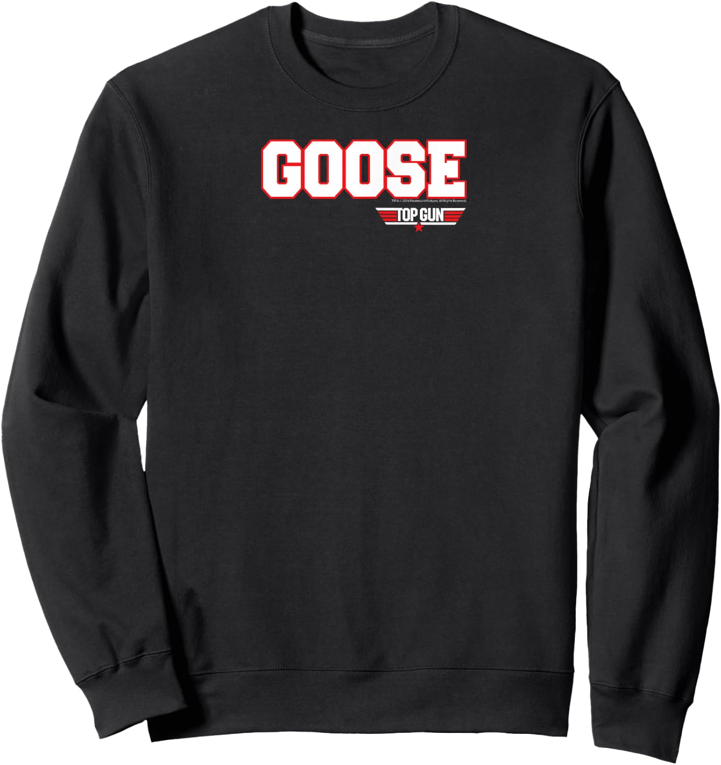 Top Gun Goose Athletic Lettering Logo Action Movie Sweatshirt - Sweatshirt | Black