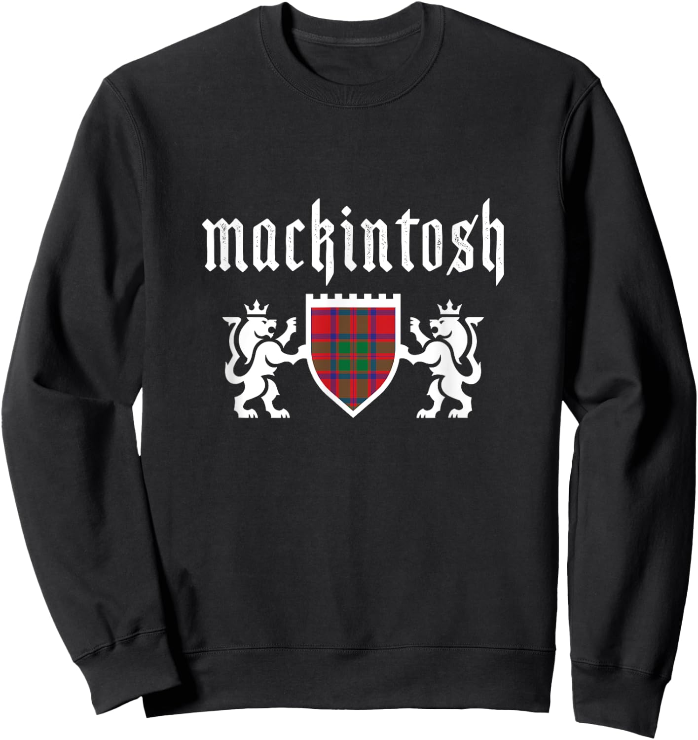 Clan Mackintosh Tartan, Scottish Plaid, Mackintosh Clan Sweatshirt - Sweatshirt | Black