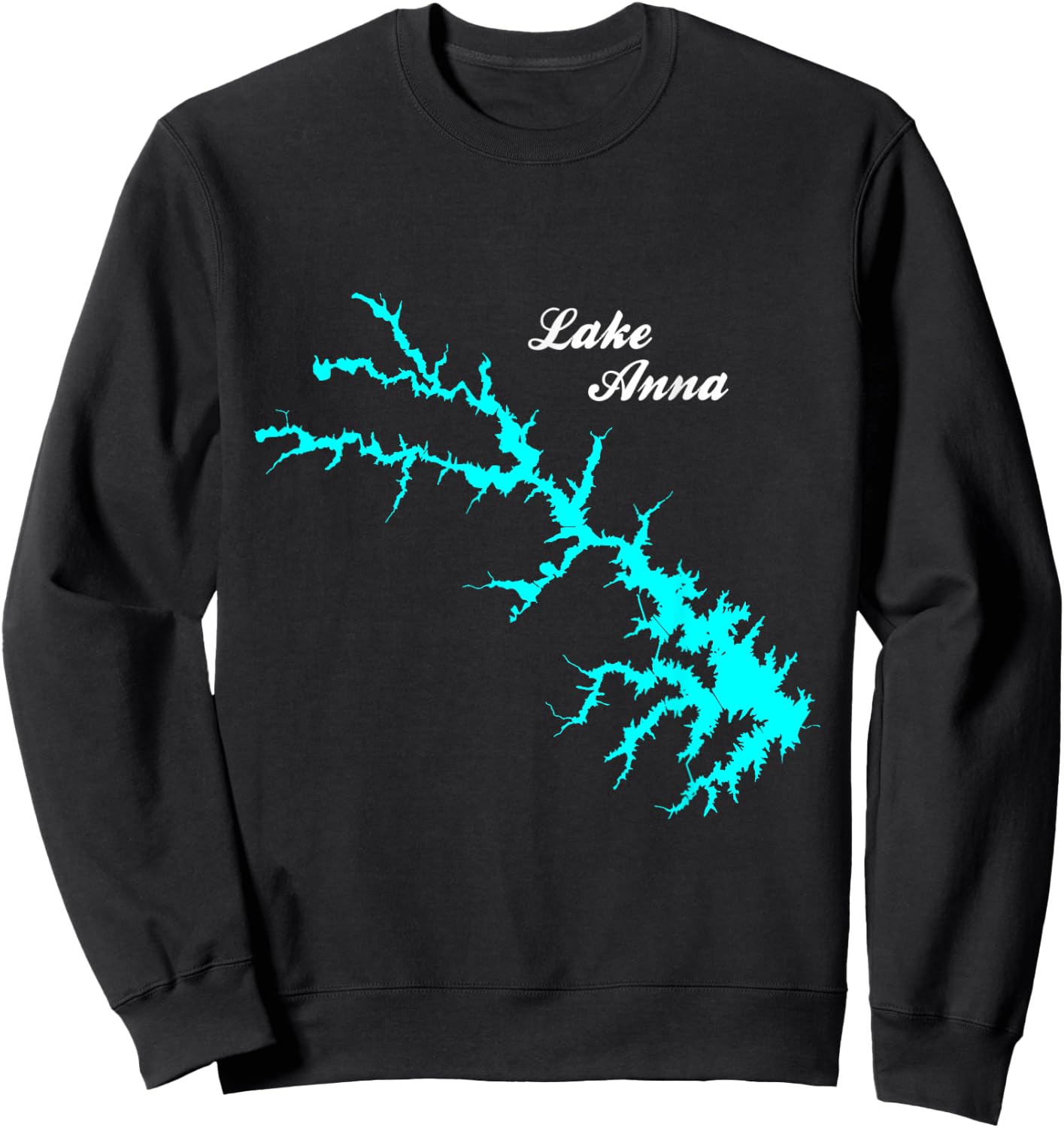 Minimalist Lake Anna, Virginia Sweatshirt - Sweatshirt | Black