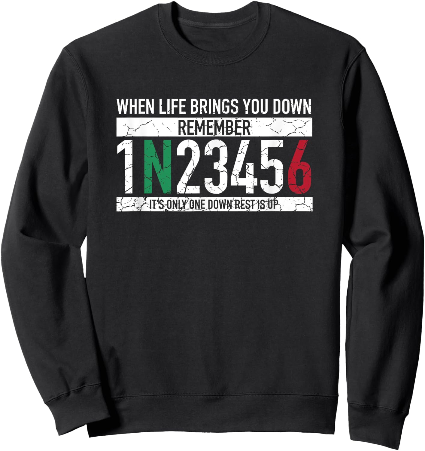 1N23456 Motorcycle Gear Shift Motorcyclist Sweatshirt - Sweatshirt | Black