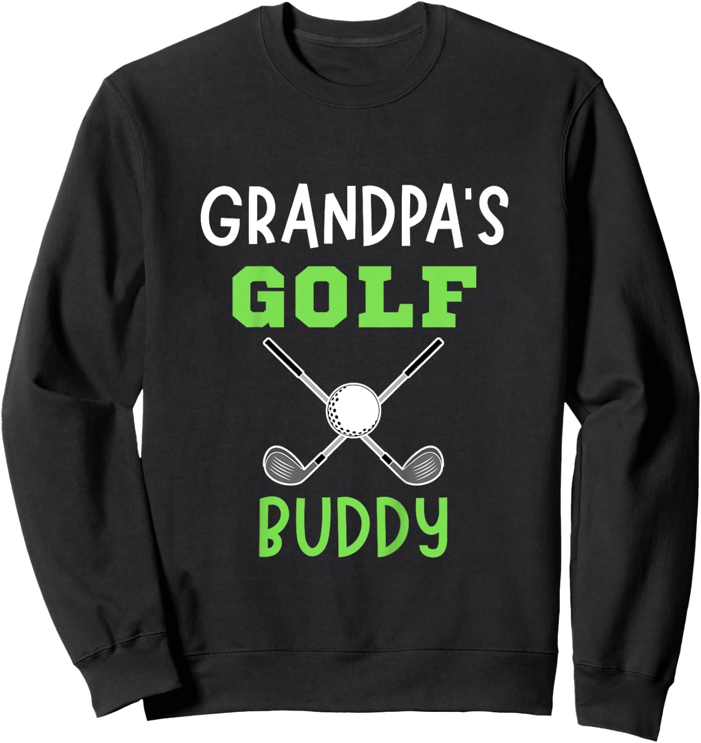 Kids Golf Player Grandfather Golfing Grandpa's Golf Buddy Sweatshirt - Sweatshirt | Black