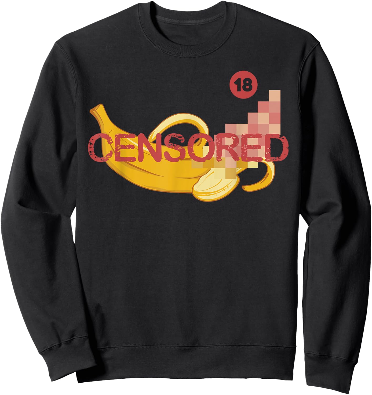 Censored Banana Funny Apparel Sweatshirt - Sweatshirt | Black