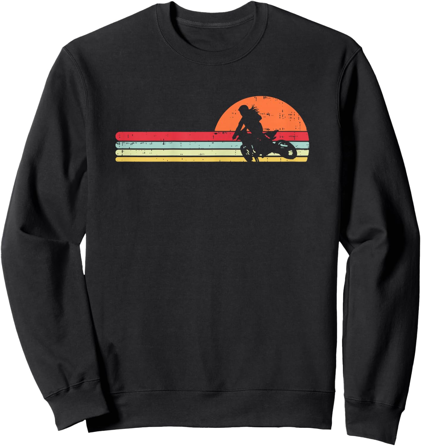 Dirt Bike Motocross Girl Retro Track Racing Motorcycle Gift Sweatshirt - Sweatshirt | Black