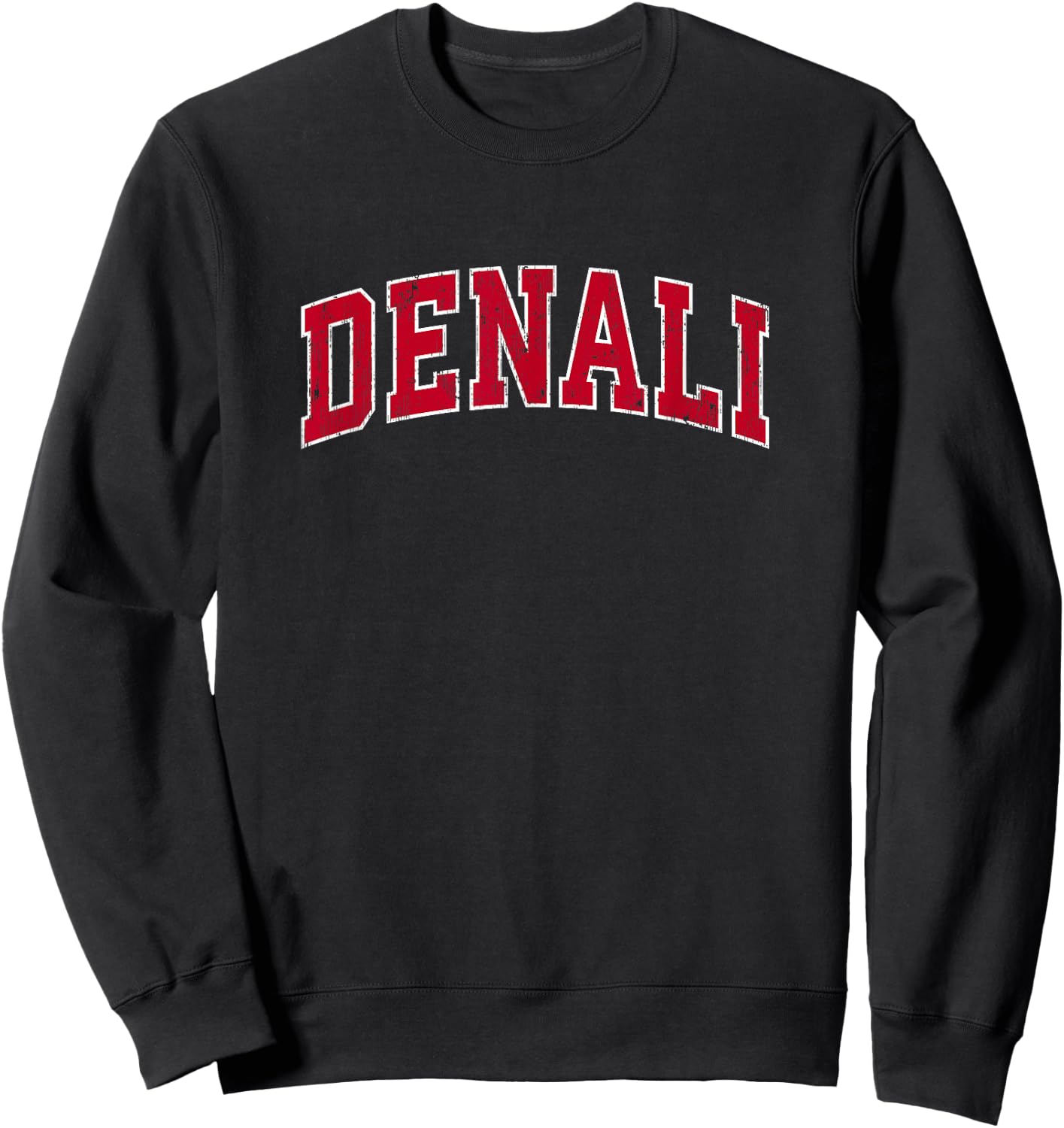 Denali National Park Vintage Sports Design Red Design Sweatshirt - Sweatshirt | Black