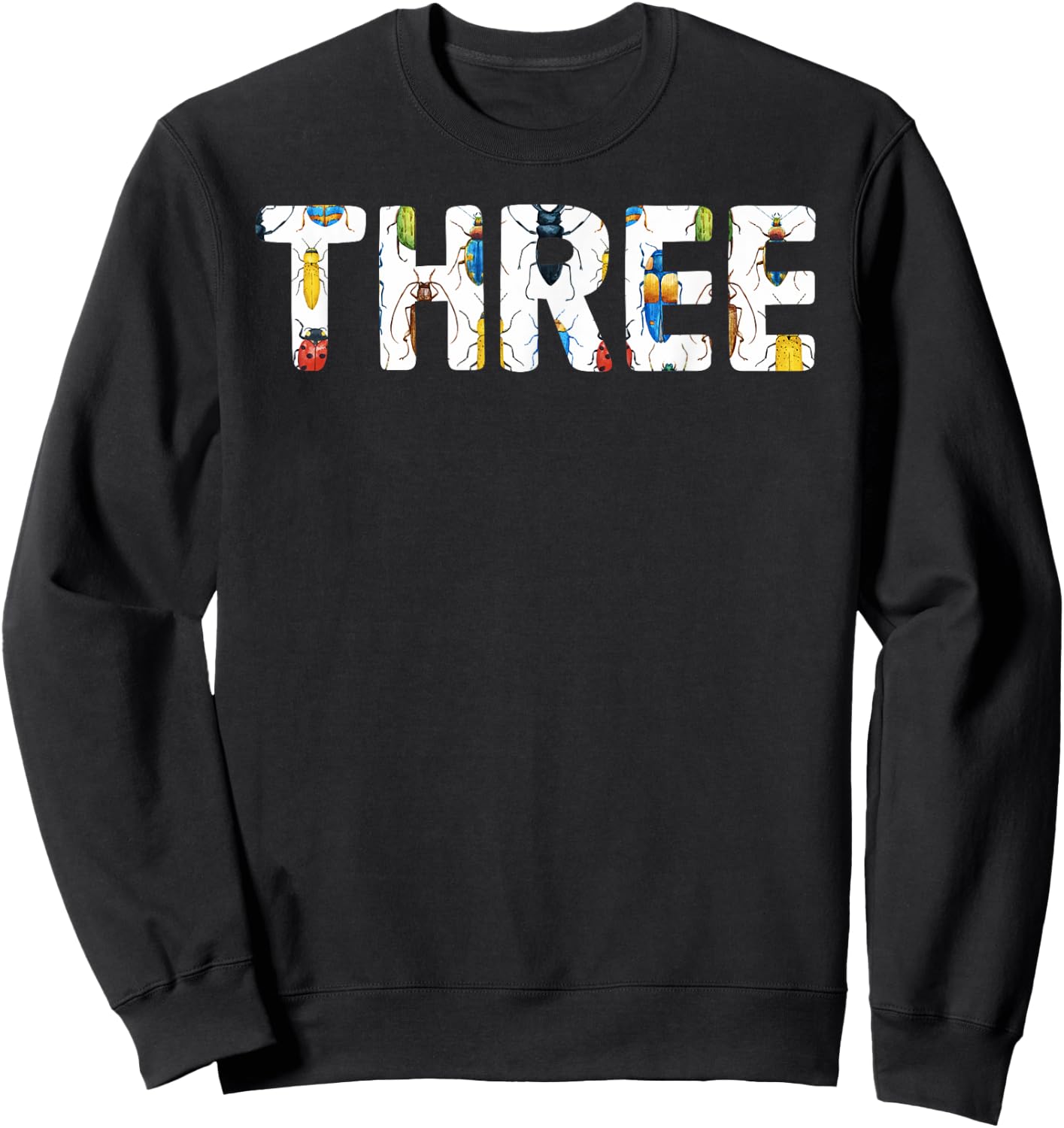 mb Bug 3rd Birthday Funny Insects Lover 3 Years Old Kids Sweatshirt - Sweatshirt | Black
