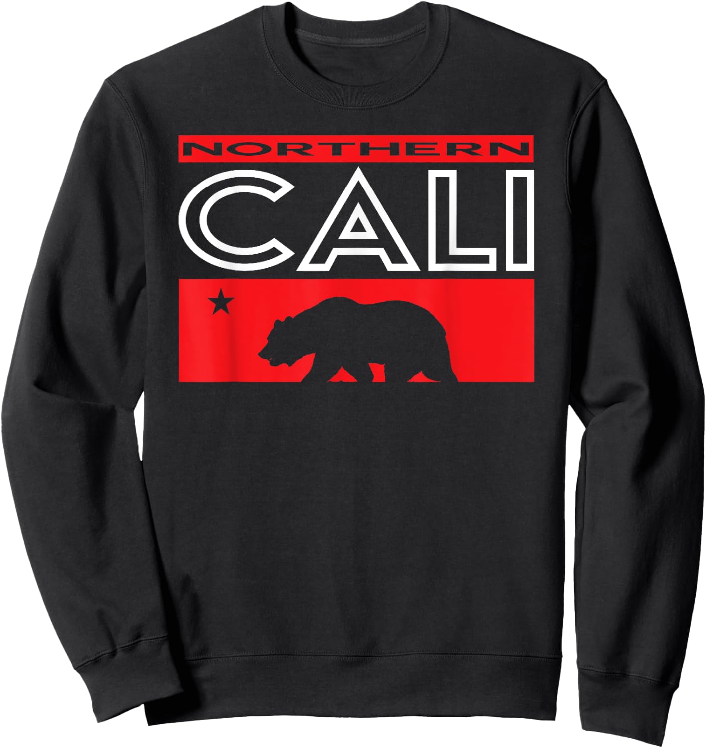 Northern California Nor Cal Bear Design Sweatshirt - Sweatshirt | Black