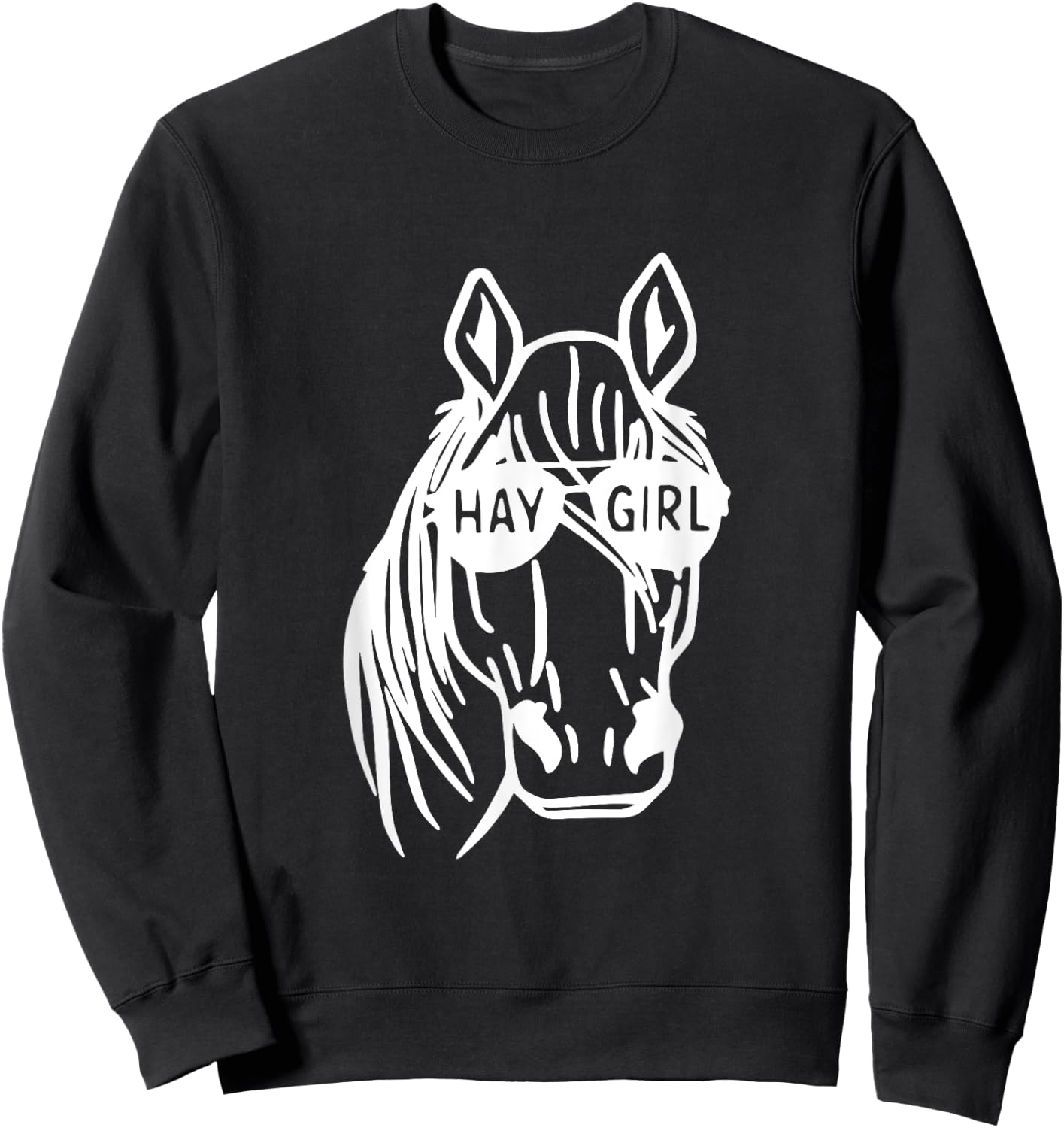 Horse Riding Cowgirl Farming Mare Lovers Hay Girl Sweatshirt - Sweatshirt | Black