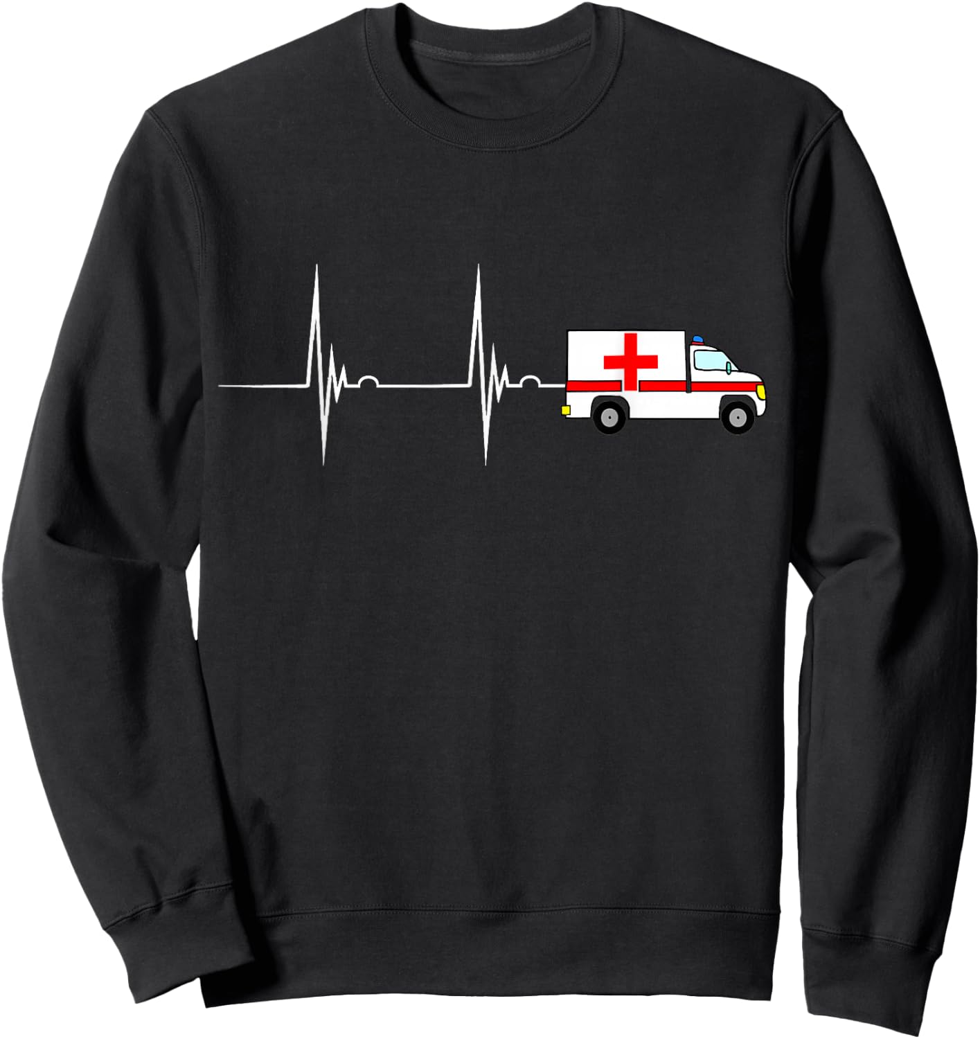 Ambulance Driver Ambulance Ambulance Heartbeat ECG Pulse Rate Sweatshirt - Sweatshirt | Black