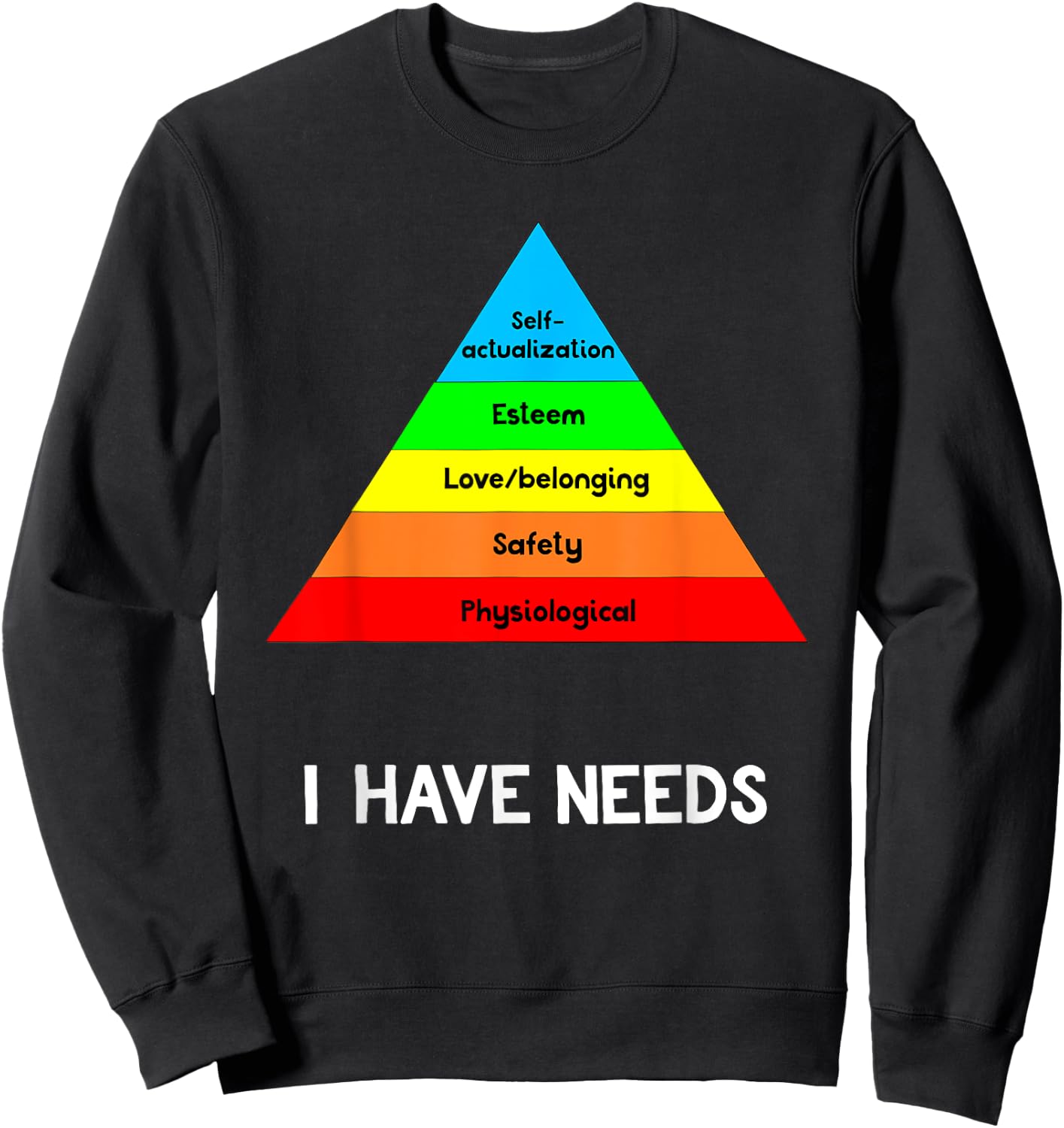 Funny Psychology Shirt Hierarchy Of Needs Psych Major Gift Sweatshirt - Sweatshirt | Black