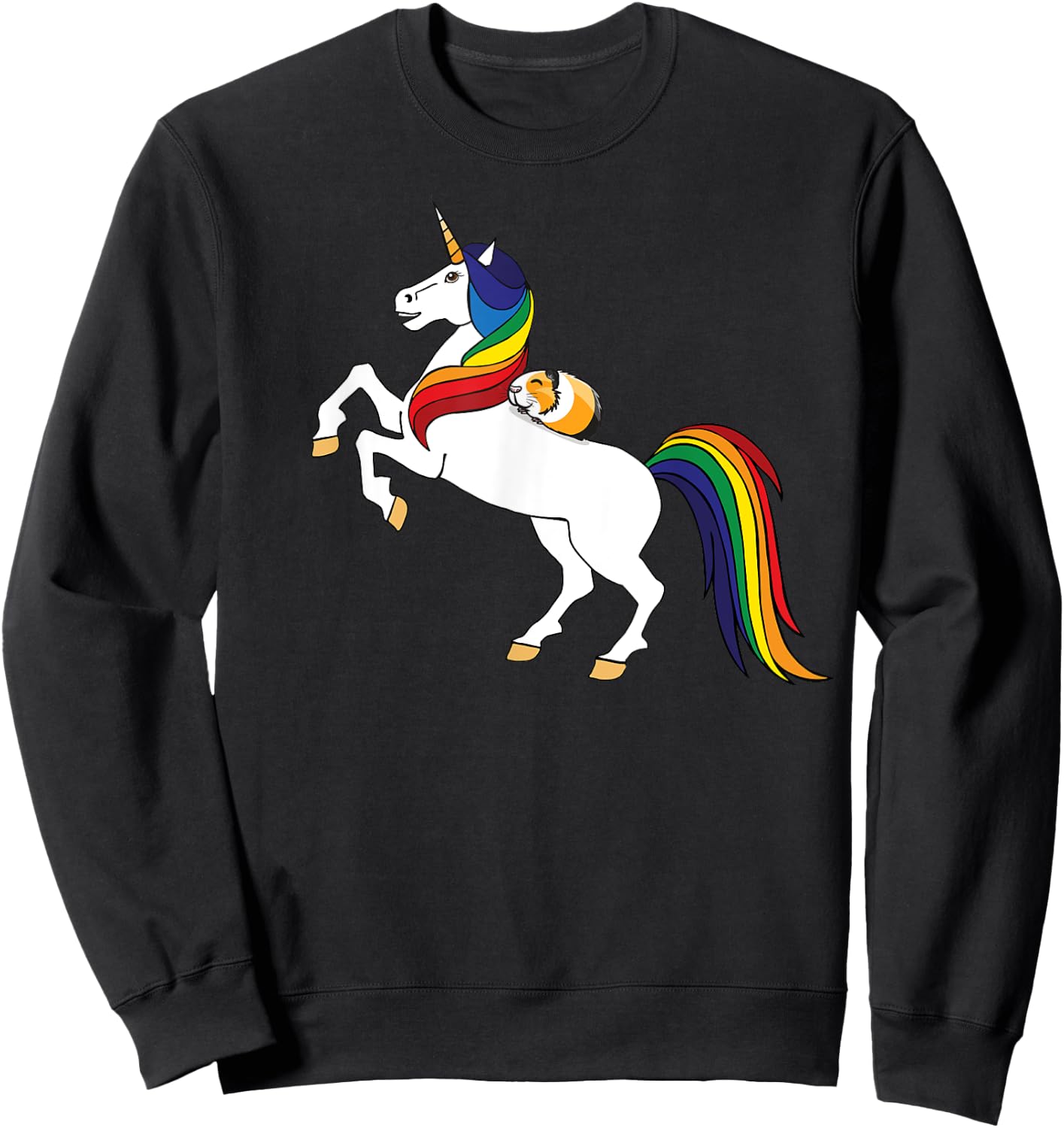 Kids Girls Cute Wheek Merch Unicorn Guinea Pig Lover Sweatshirt - Sweatshirt | Black