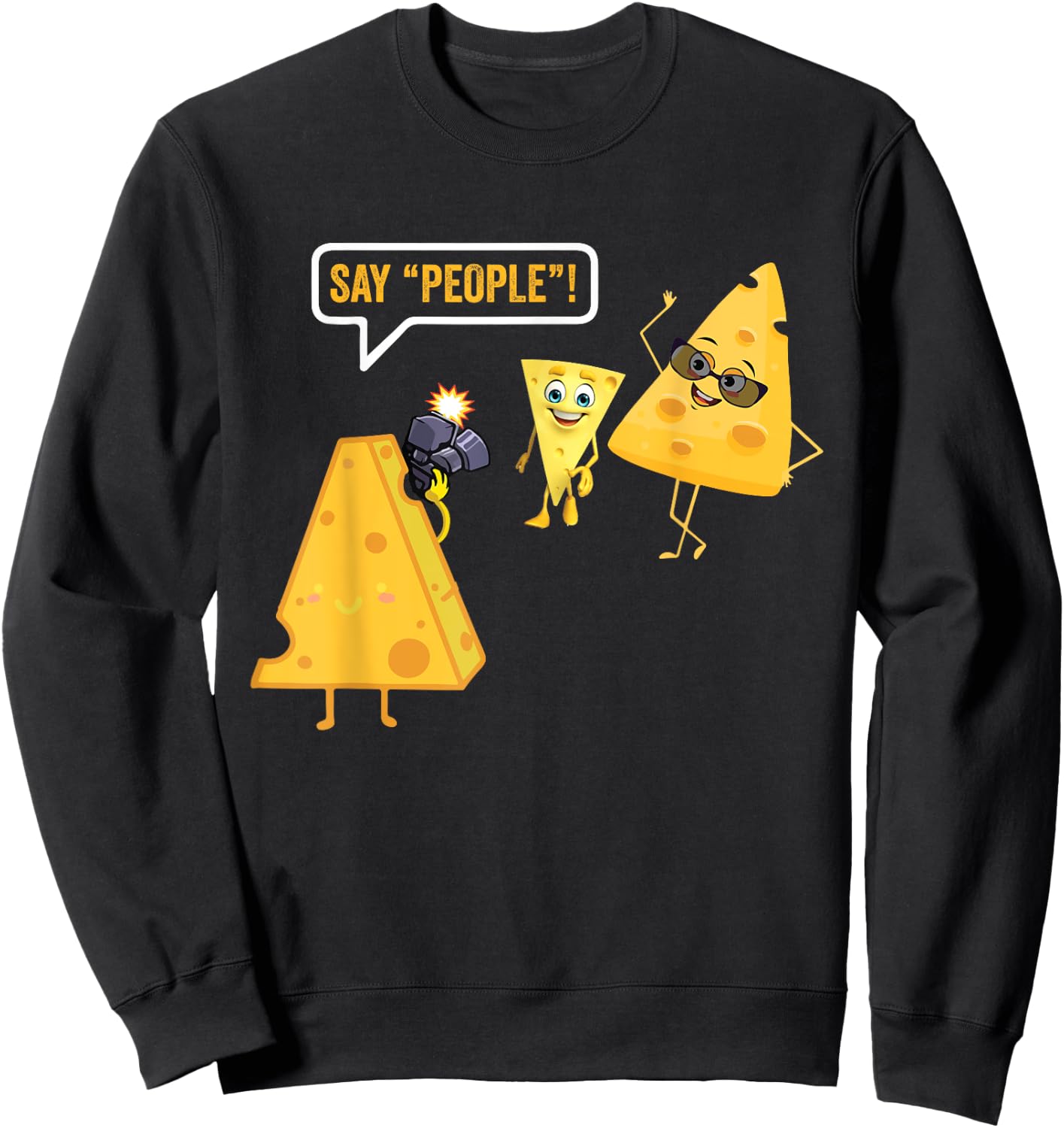 Photography Vests Funny Cheese Photographer Snap Sweatshirt - Sweatshirt | Black