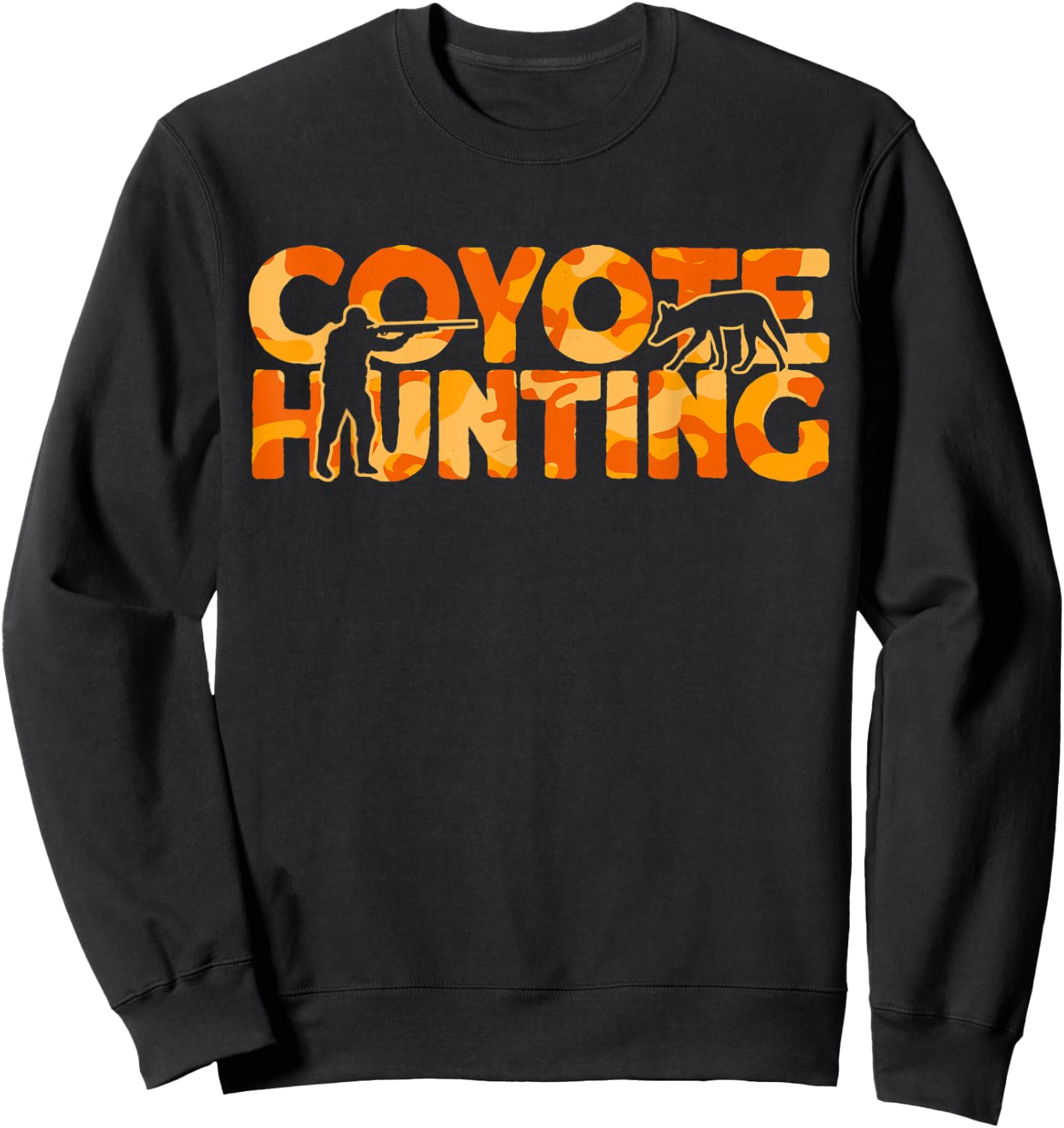 Coyote Coyote Orange Camouflage Coyote Hunting Sweatshirt - Sweatshirt | Black